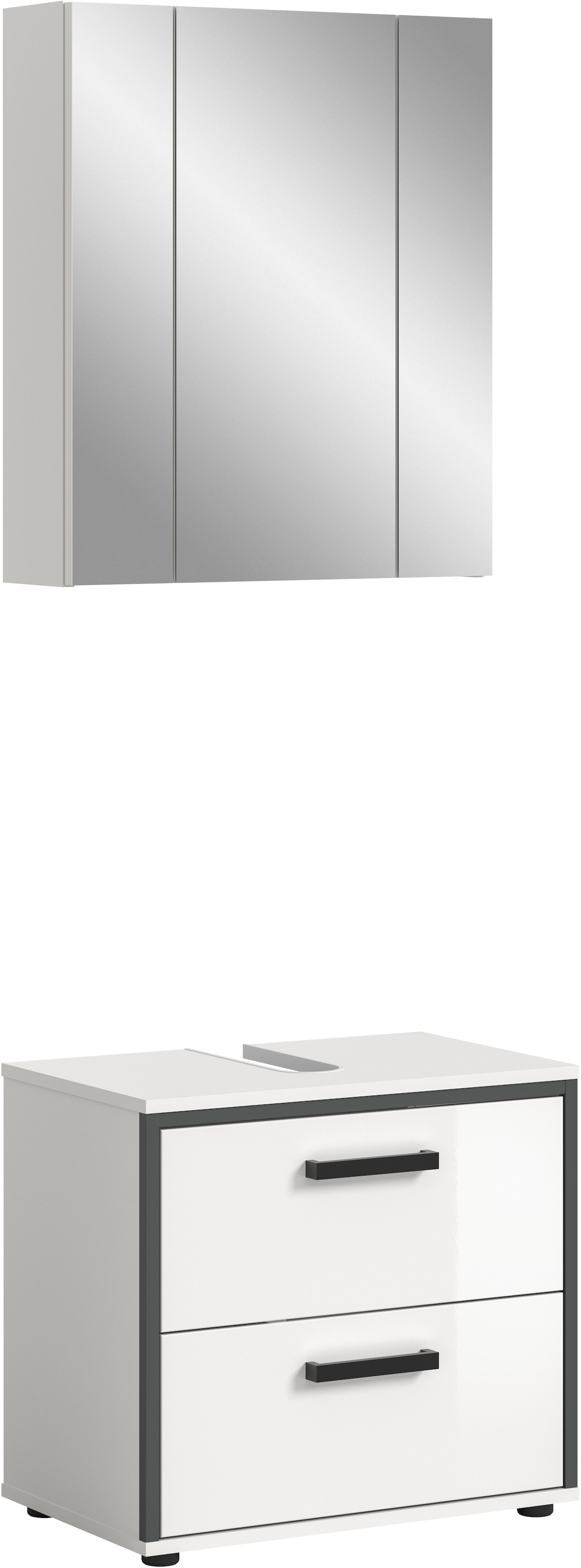 welltime Badmöbel-Set "KAJO, 2-tlg. Badkombination, weiß hochglanz," Set, S günstig online kaufen