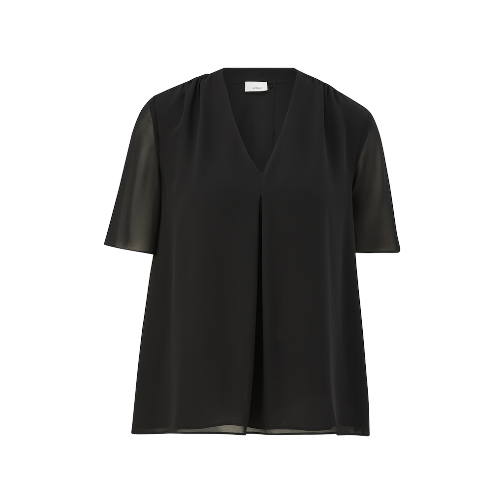 s.Oliver BLACK LABEL Shirtbluse, mit eingelegter Falte vorne