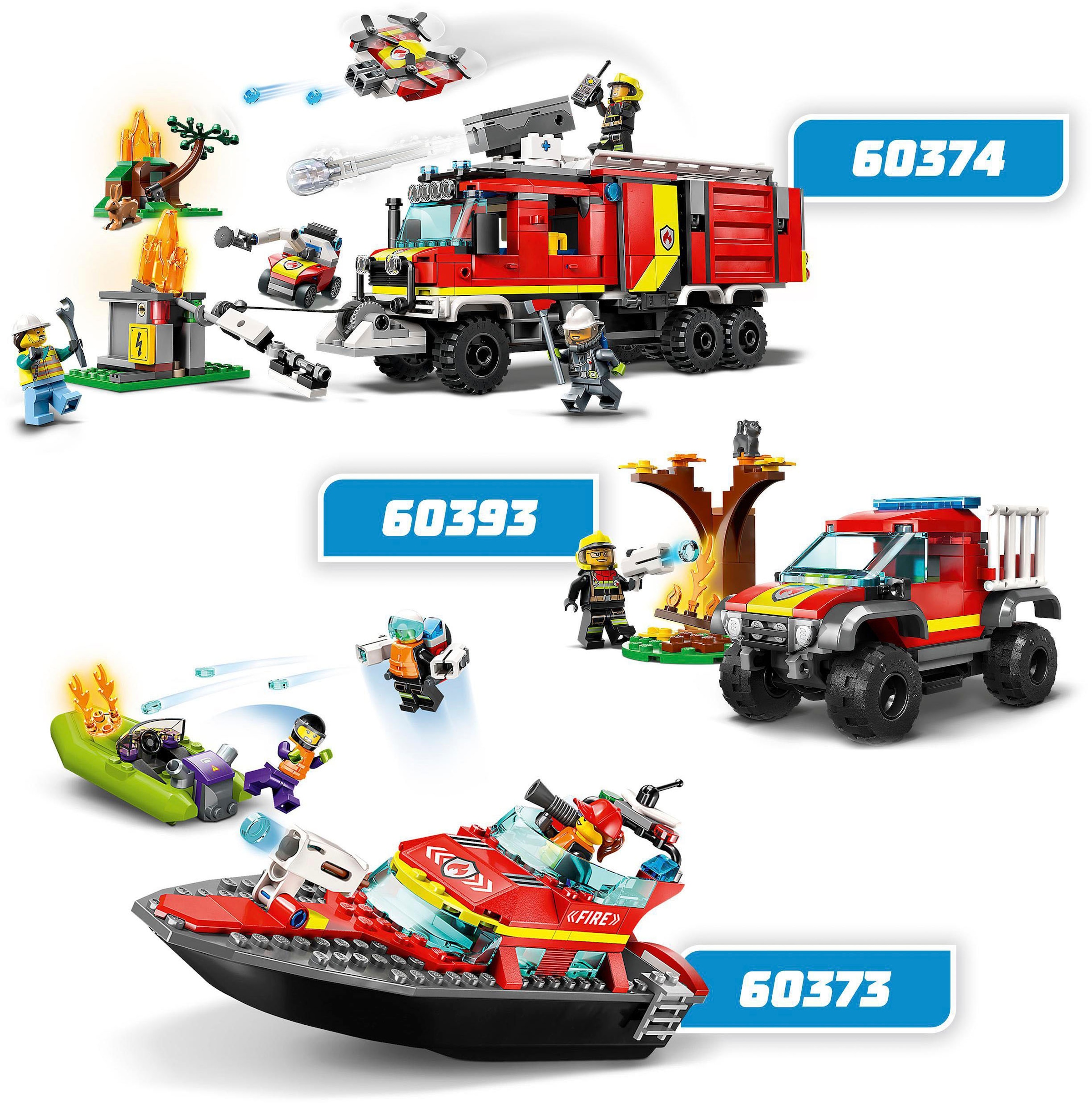 LEGO® Konstruktionsspielsteine »Feuerwehr-Pickup (60393), LEGO® City«, (97 St.), Made in Europe