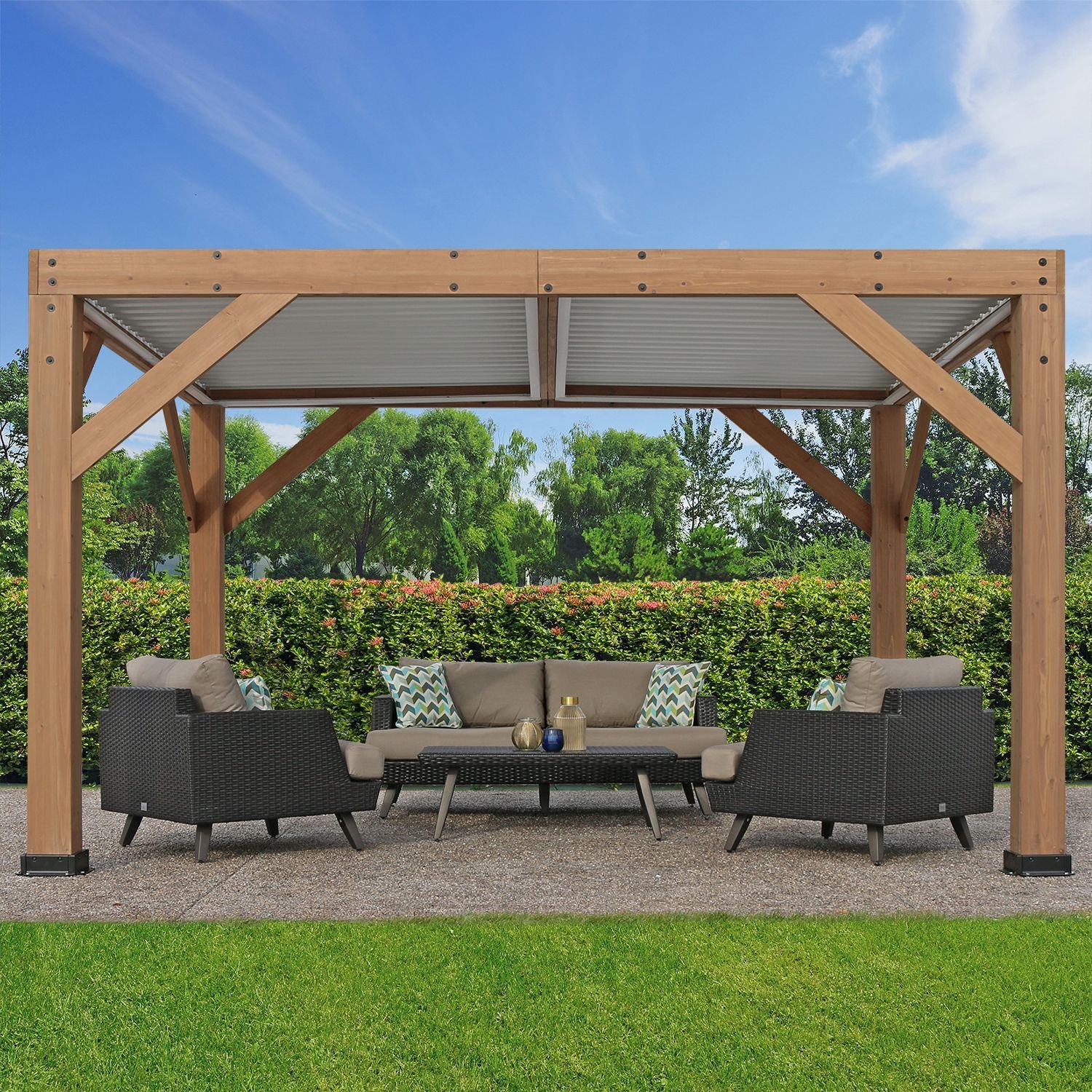 WESTMANN Pergola »Karl«, 100 % FSC®-zertifiziertes Zedernholz, Dach aus Aluminium