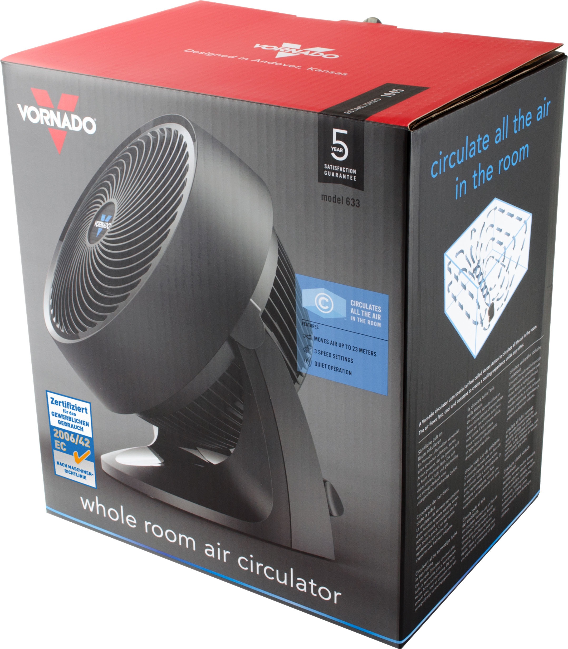 VORNADO Bodenventilator »Raumzirkulator Kompakt Modell 633«