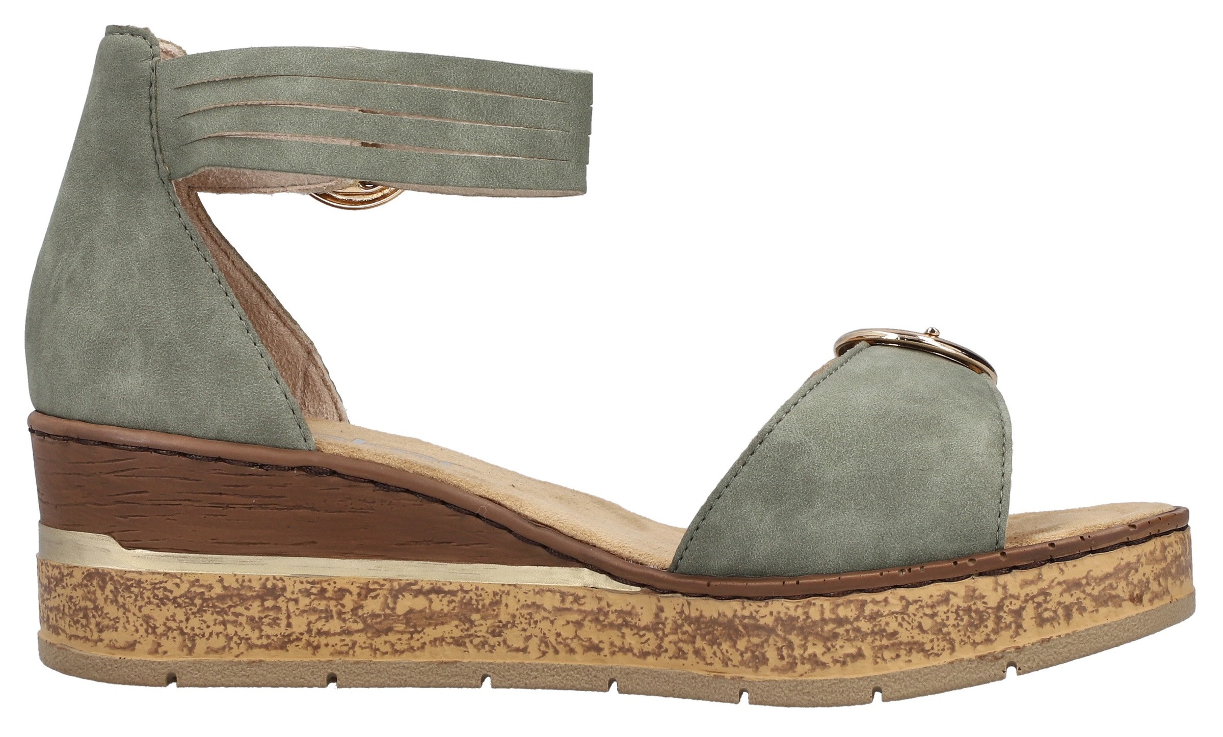 Rieker Keilsandalette  Sommerschuh, Urlaubsschuh, Sandale mit trendy Fesselriemchen