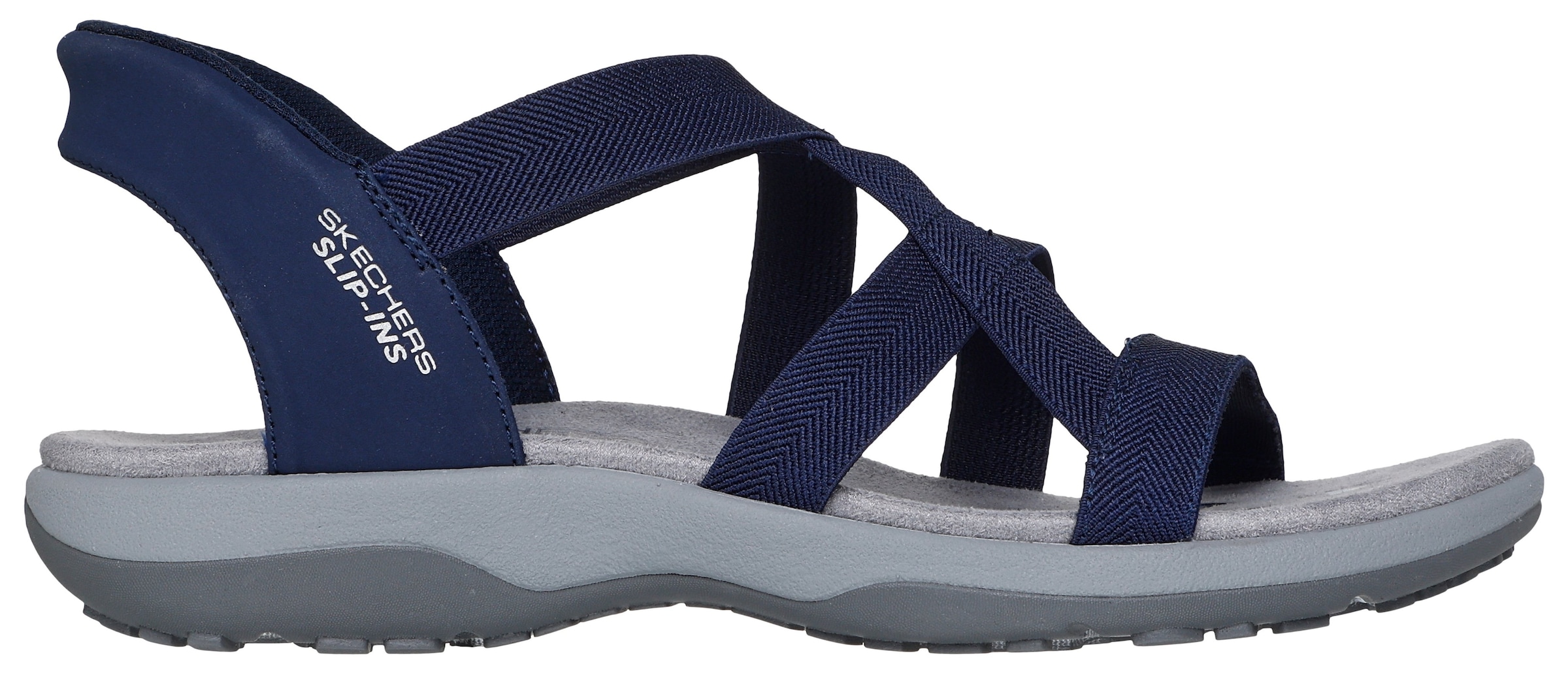 Skechers Sandale »REGGAE SLIM-STRETCH FLEX«, Flats, Trekking Sandale mit Slip-ins Funktion
