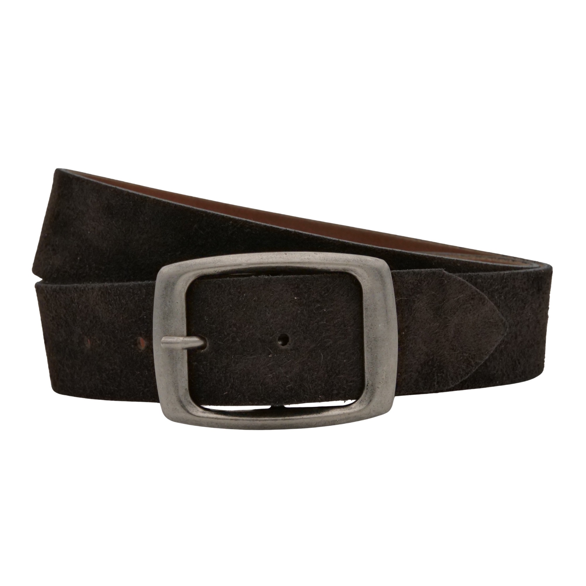 Ledergürtel ANNAMATONI "AnnaMatoni Damen Ledergürtel hochwertiges Velour Leder 3cm echt", Damen, Gr. TW110 - 125cm Gesamtlänge, mokka 690, 100% Leder, Gürtel Ledergürtel