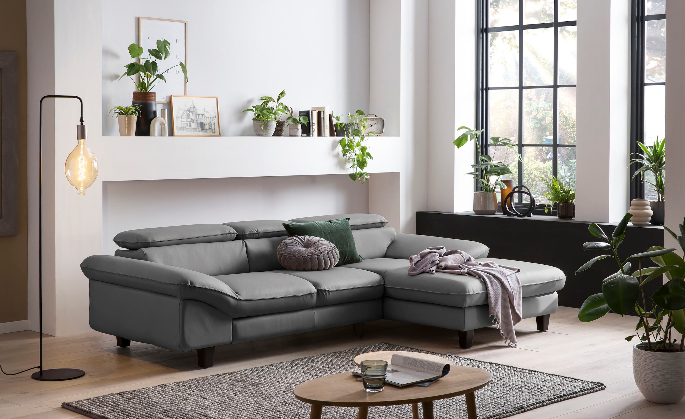 Home affaire Ecksofa »Pilot L-Form« mit Kopfteilverstellung, wahlweise mit Bettfunktion & Bettkasten