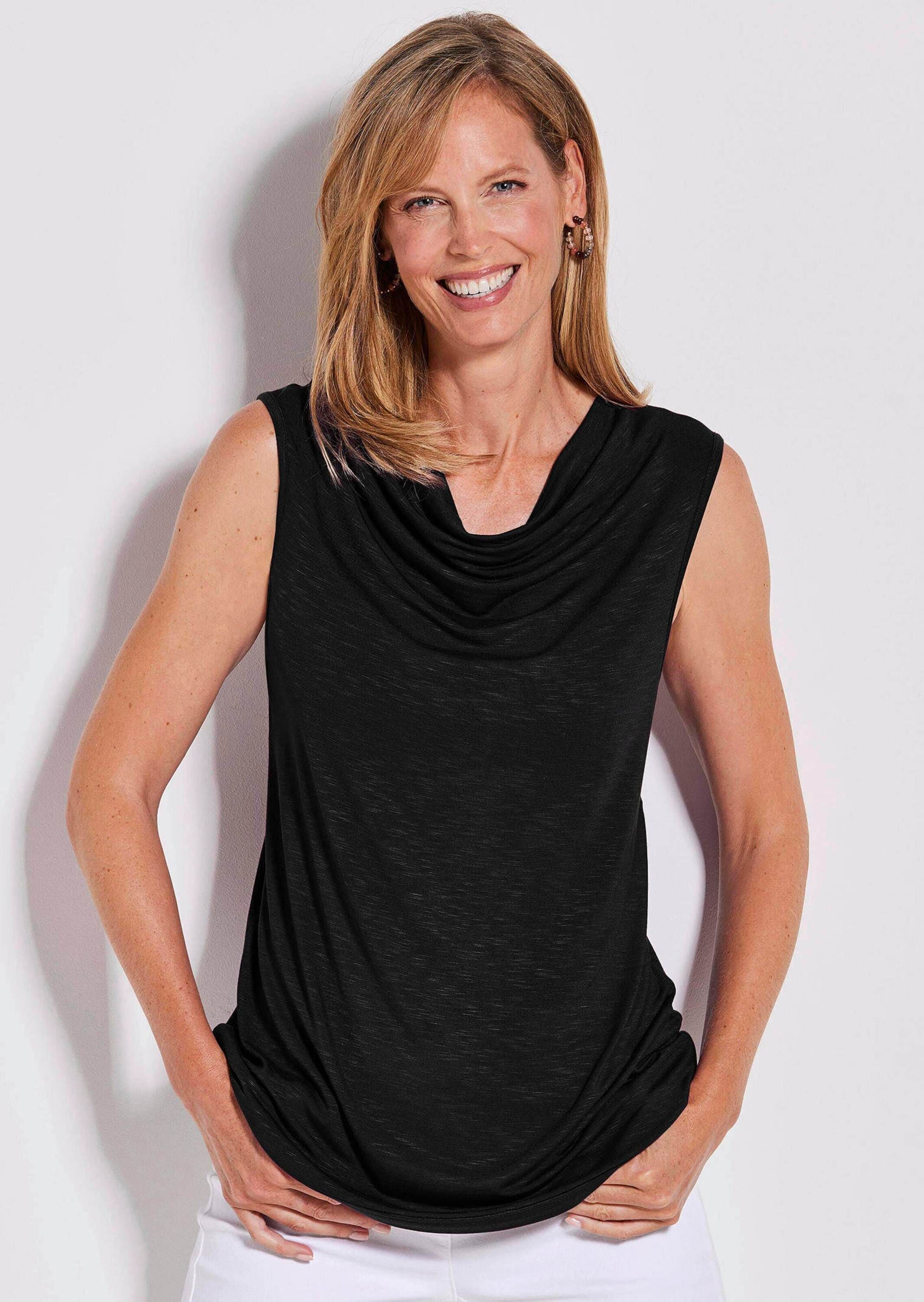 GOLDNER Trägertop »Kurzgröße Ärmelloses Top in Viskose-Jersey«