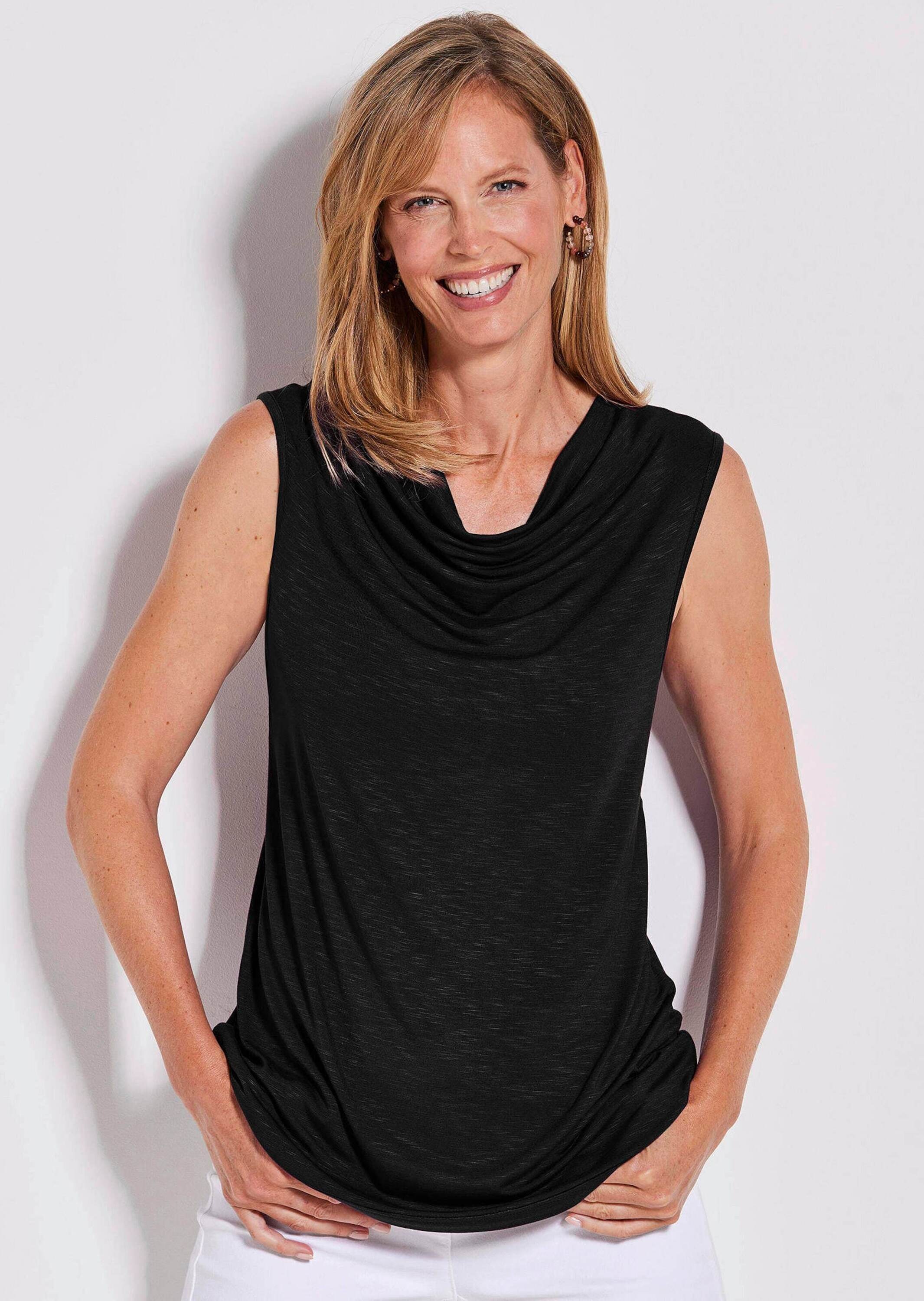 Goldner Short Size Sleeveless Top Black 23 3