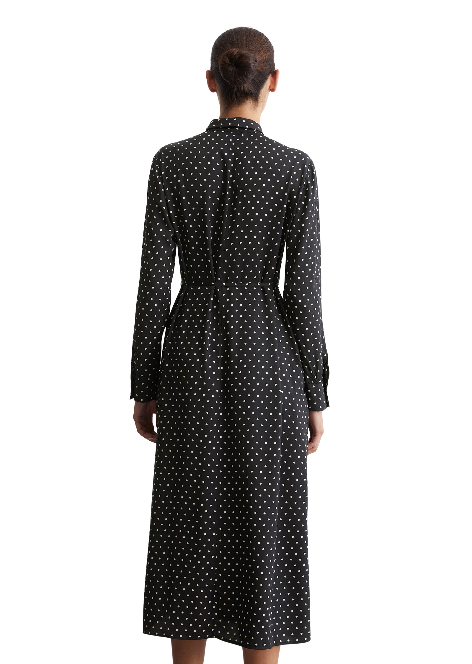 Marc O'Polo Hemdblusenkleid, mit modernen Allover-Print, mit Bindegürtel