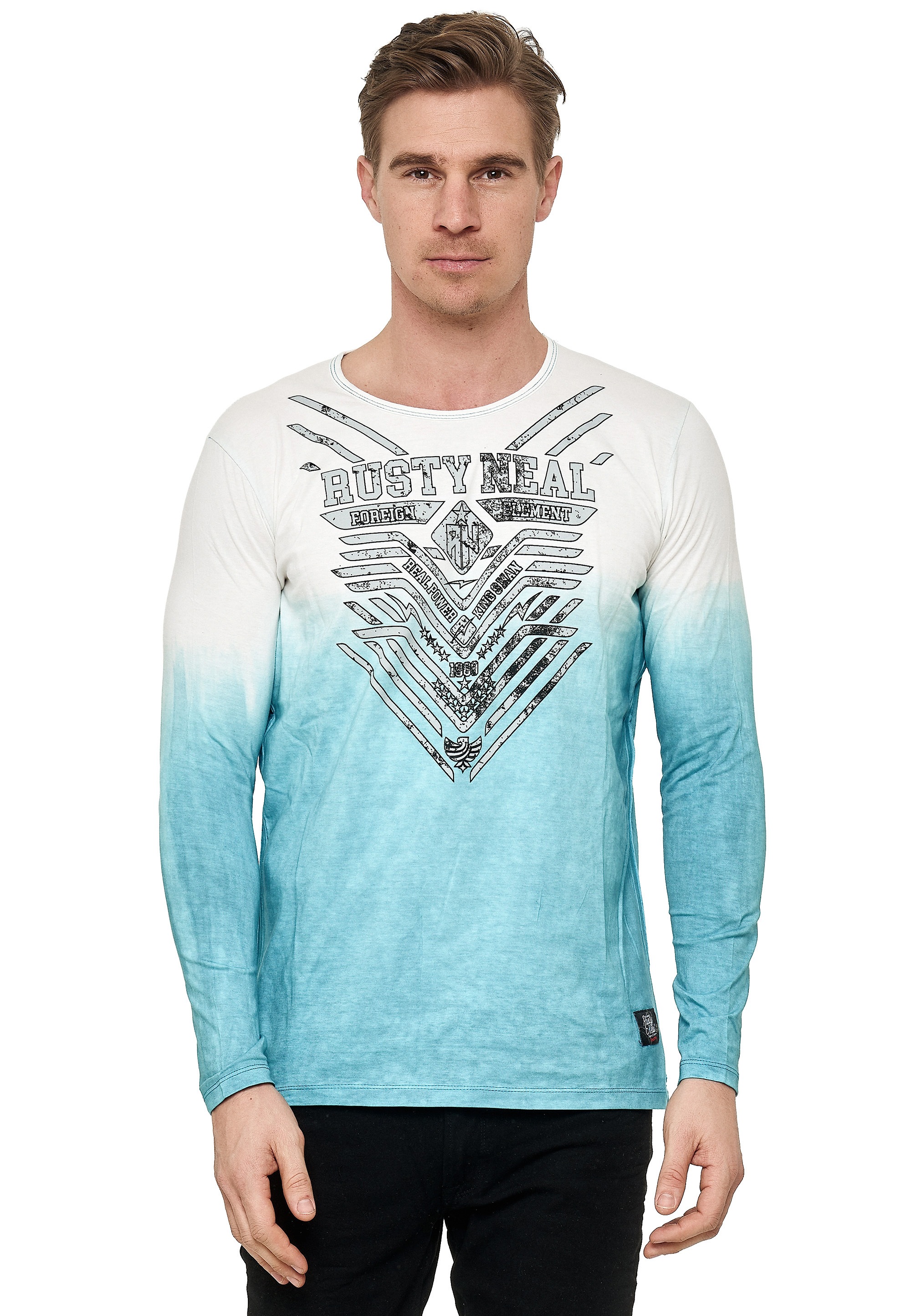 Rusty Neal Langarmshirt, mit eindrucksvollem Front-Print