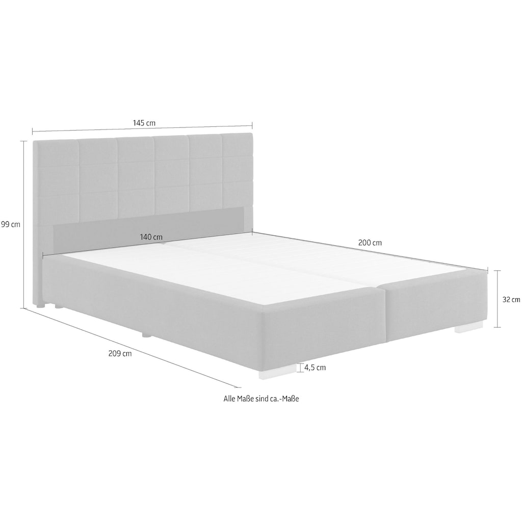 COTTA Boxspringbett Simba, wahlweise mit oder ohne Matratze und Topper