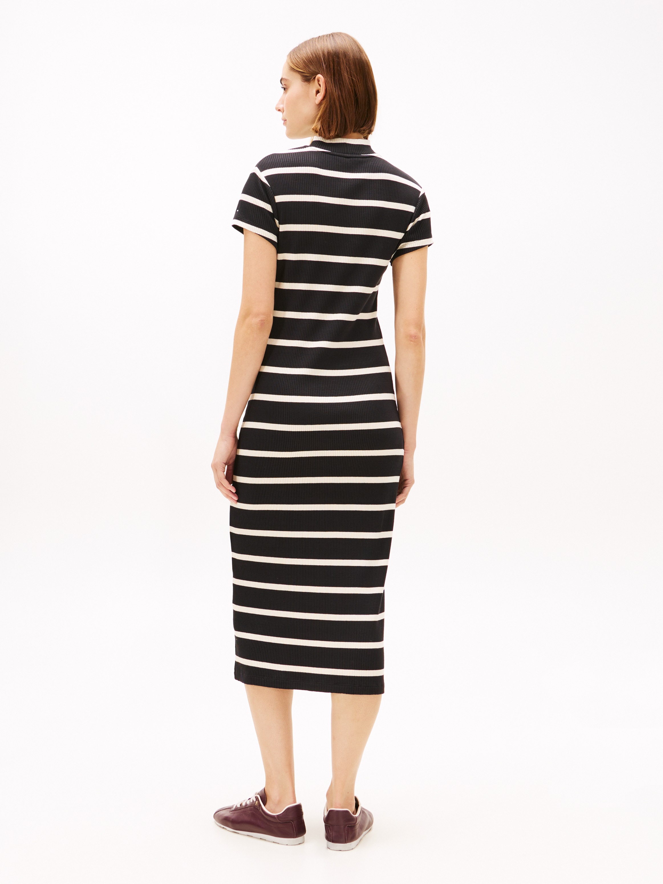 Tommy Hilfiger Jerseykleid »SLIM  5X2 RIB MOCK-NK SS DRS«