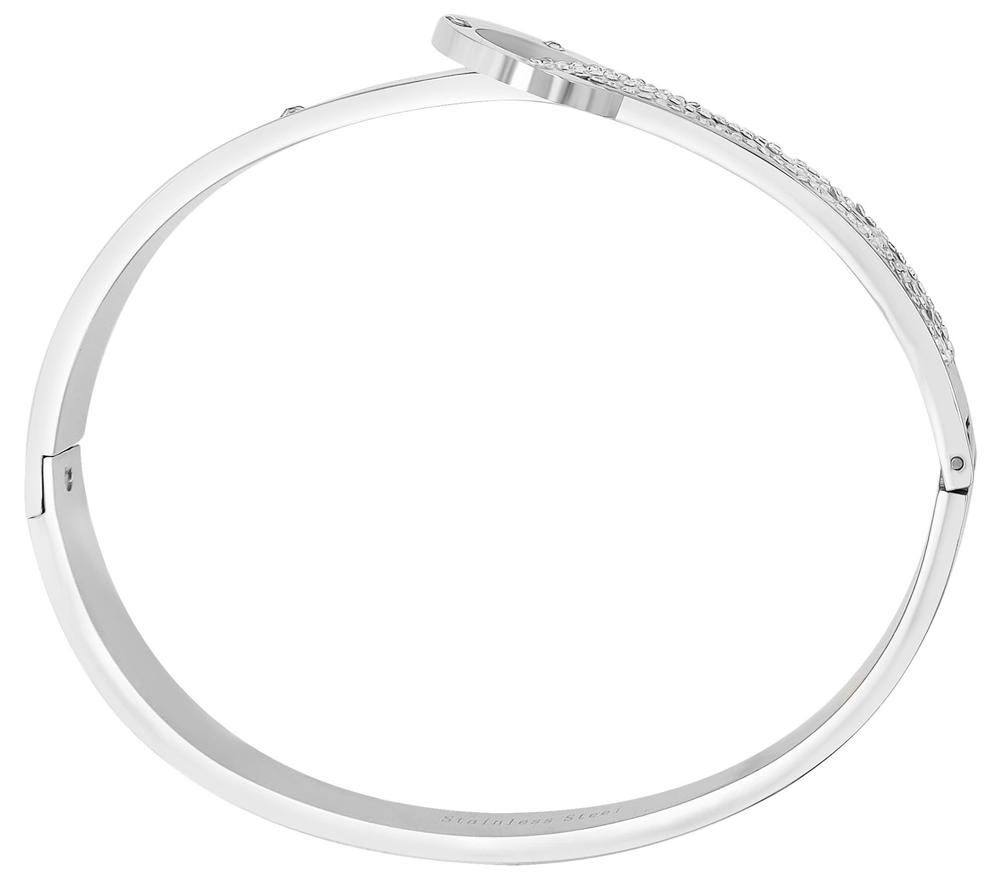Adelia´s Armreif »Armband – Armreif aus Edelstahl mit Strass Steinchen Ø 6,0 cm cm« Ideal als Geschenk zum Weihnachten