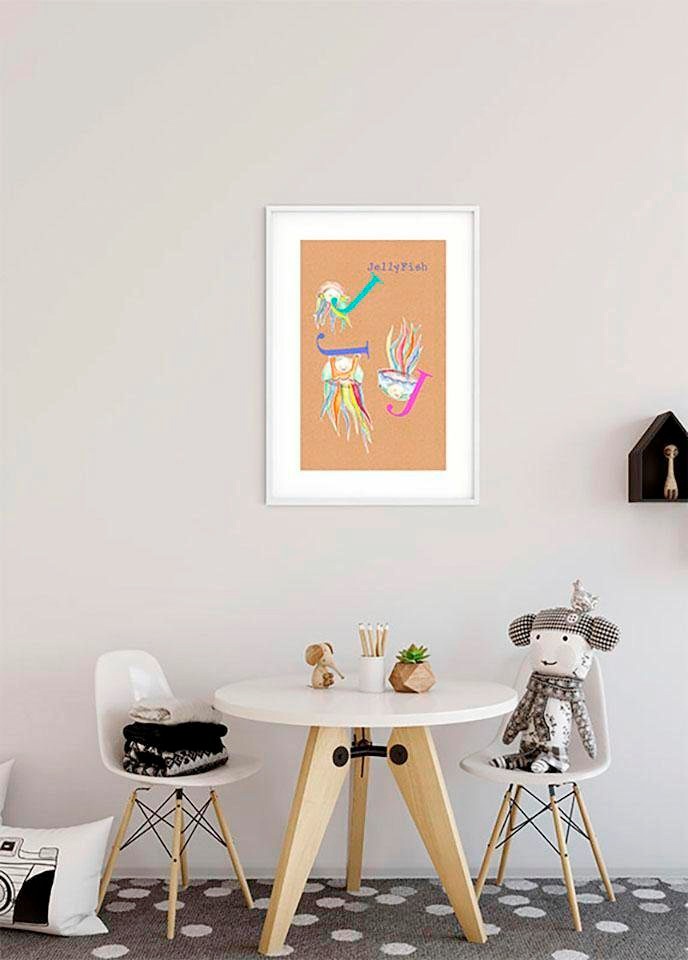 Komar Poster »ABC Animal J«, Buchstaben, (1 St.), Kinderzimmer, Schlafzimmer, Wohnzimmer