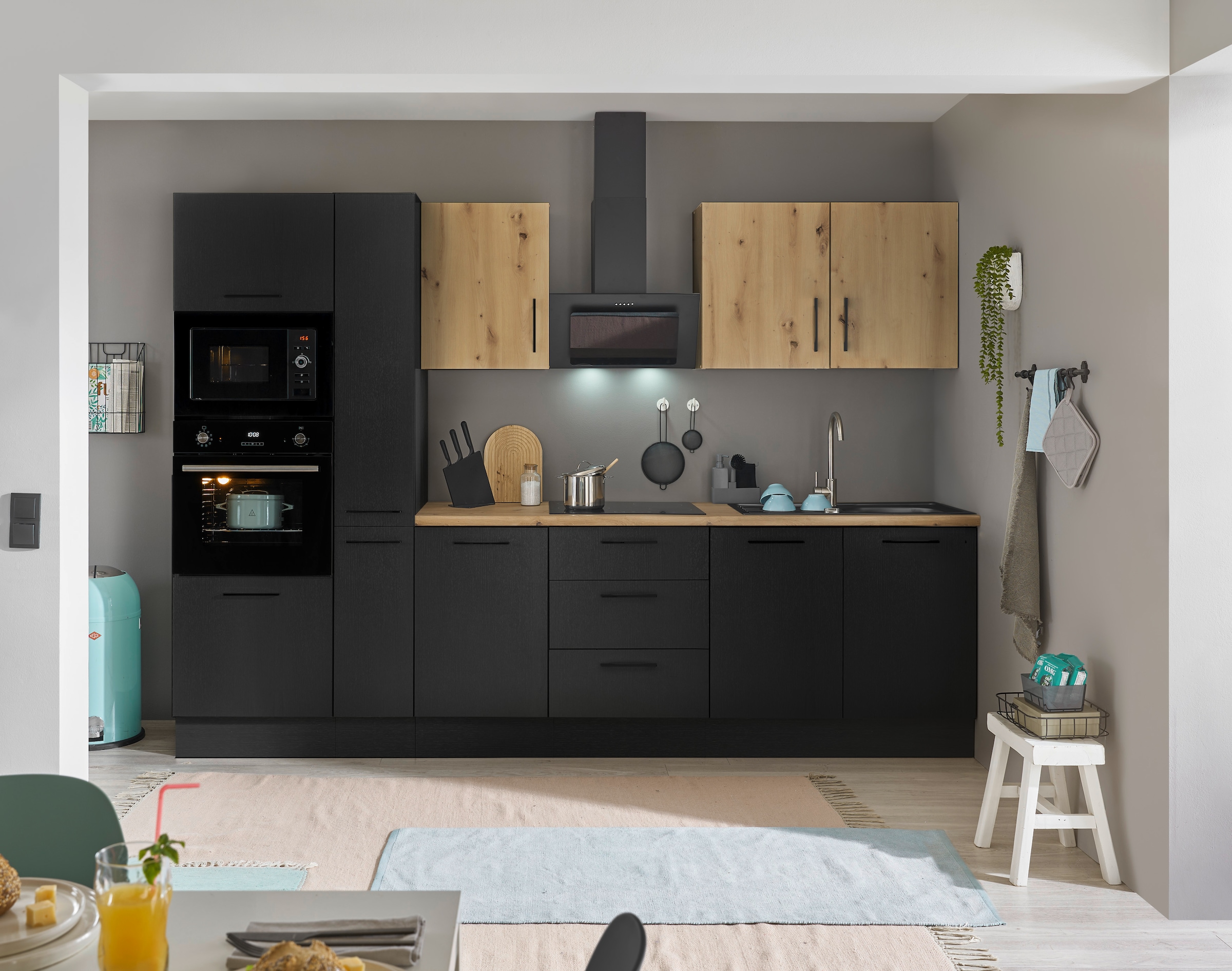 BASIC by Balculina Küchenzeile »Turin«, Breite 300 cm, wahlweise mit E-Geräten