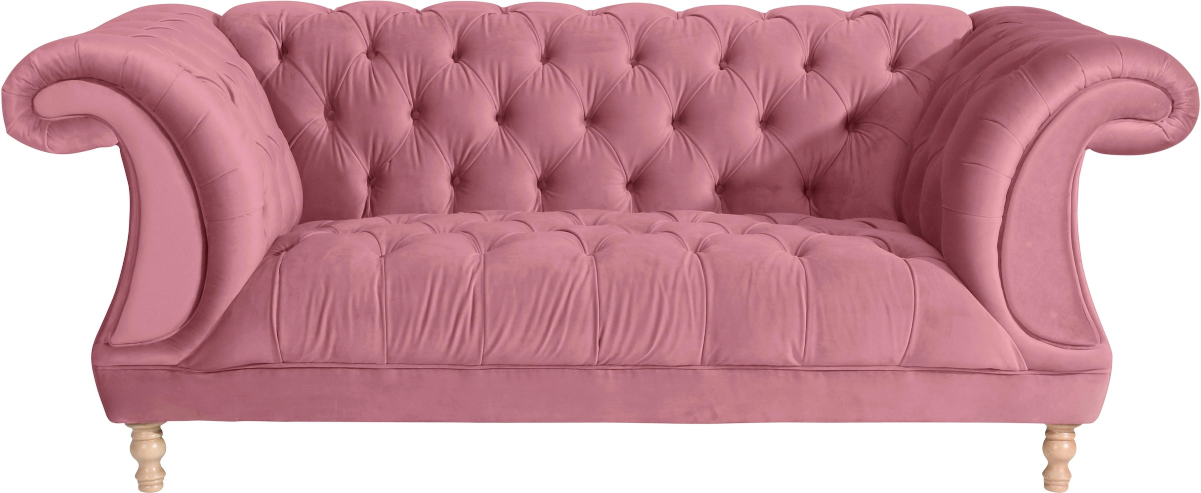Max Winzer® Chesterfield-Sofa »Isabelle«, mit Knopfheftung & gedrechselten  Füßen in Buche natur, Breite 200 cm kaufen | BAUR