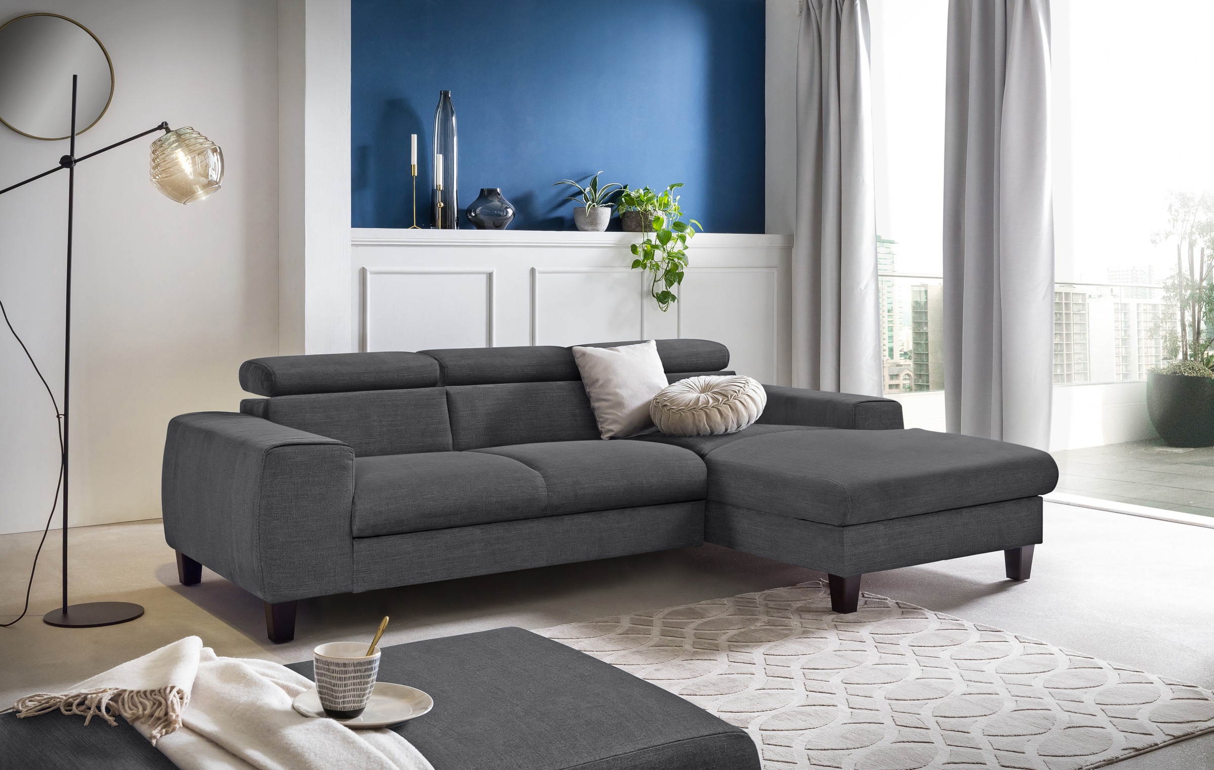 COTTA Ecksofa "Morven L-Form mit Kopfteilverstellung" wahlweise mit Bettfun günstig online kaufen