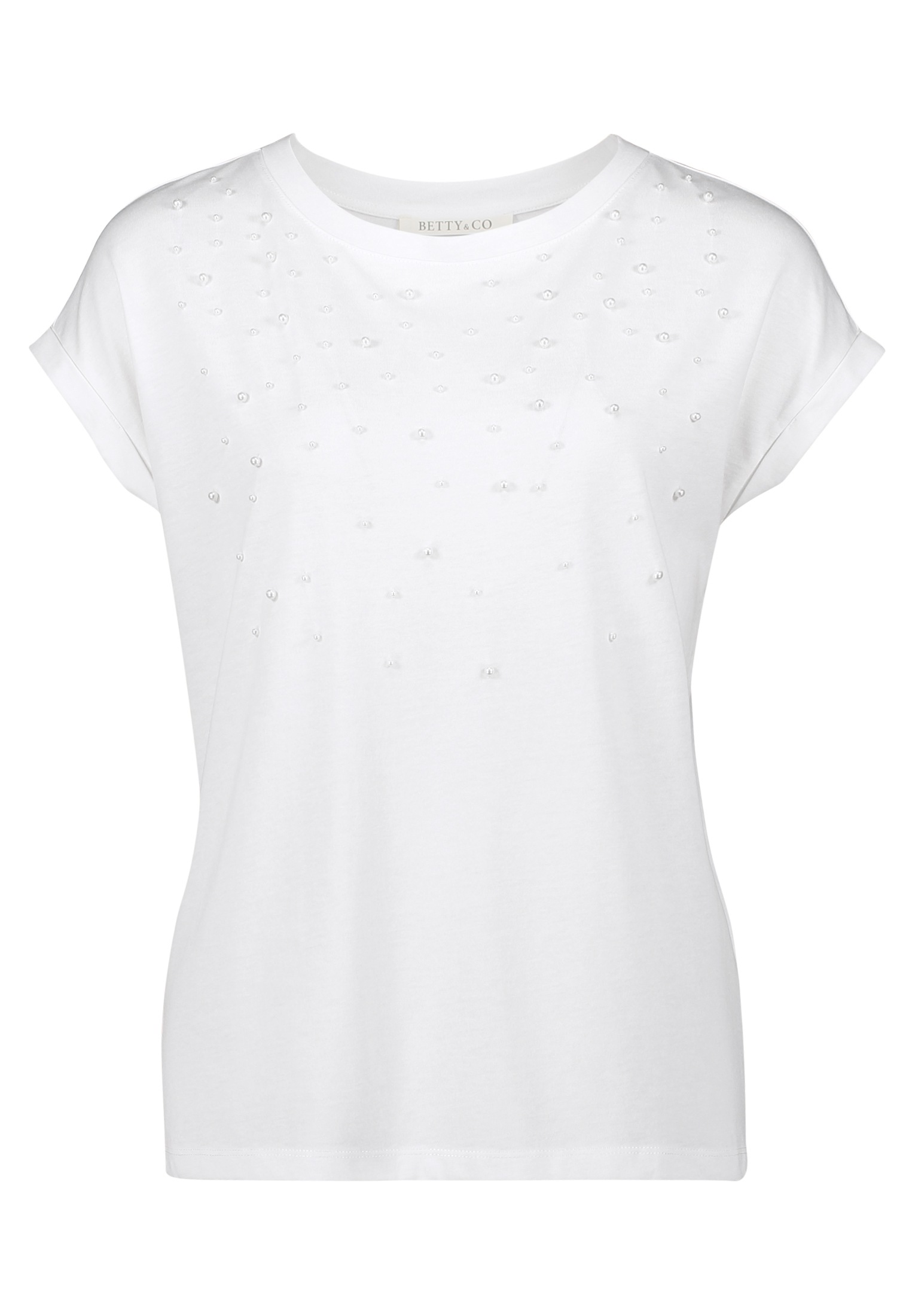 Betty&Co Kurzarmshirt »Betty & Co Casual-Shirt mit Perlen«, (1 tlg.), Perlen