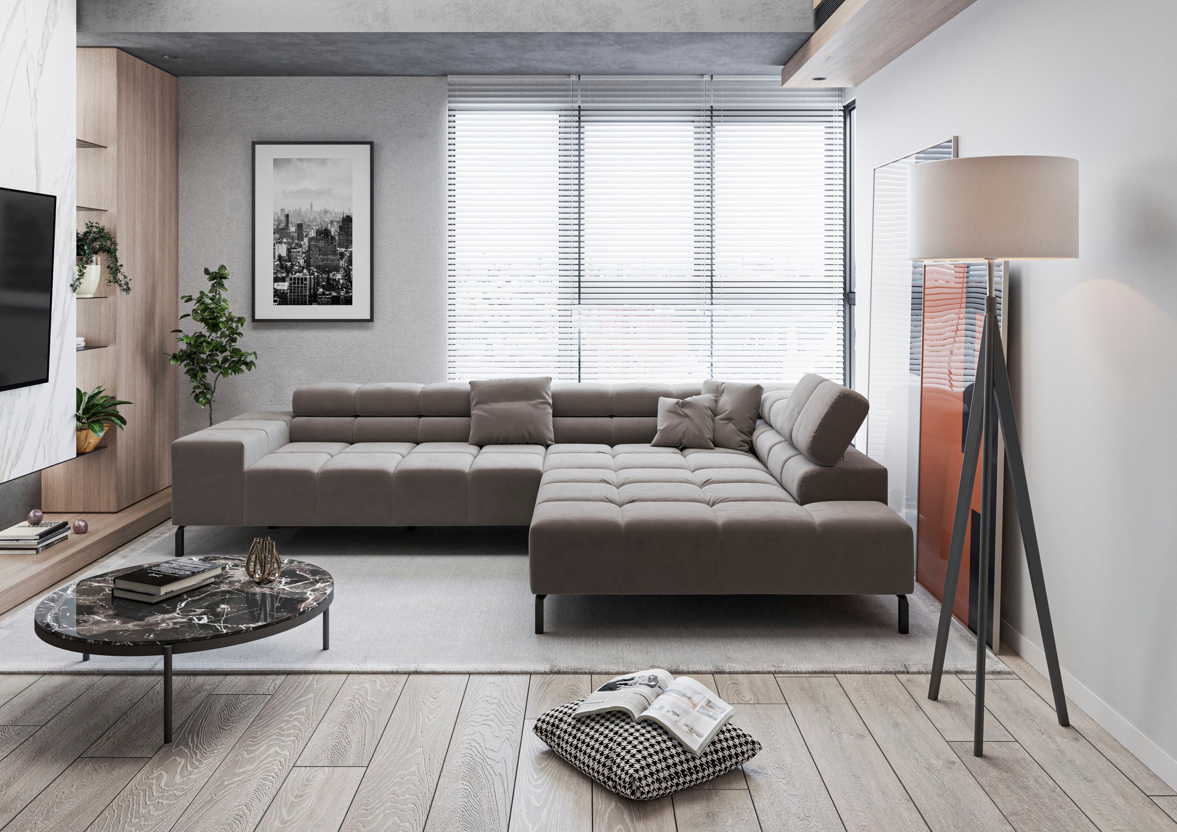 Home affaire Ecksofa "Ancona New, wahlweise motorische Sitztiefenverstellun günstig online kaufen