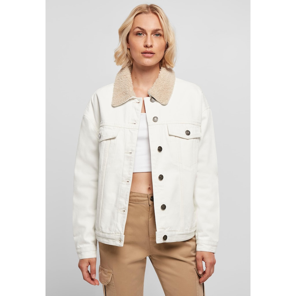 URBAN CLASSICS Jeansjacke »Urban Classics Damen Ladies Oversized Sherpa Denim Jacket«, (1 St.), ohne Kapuze