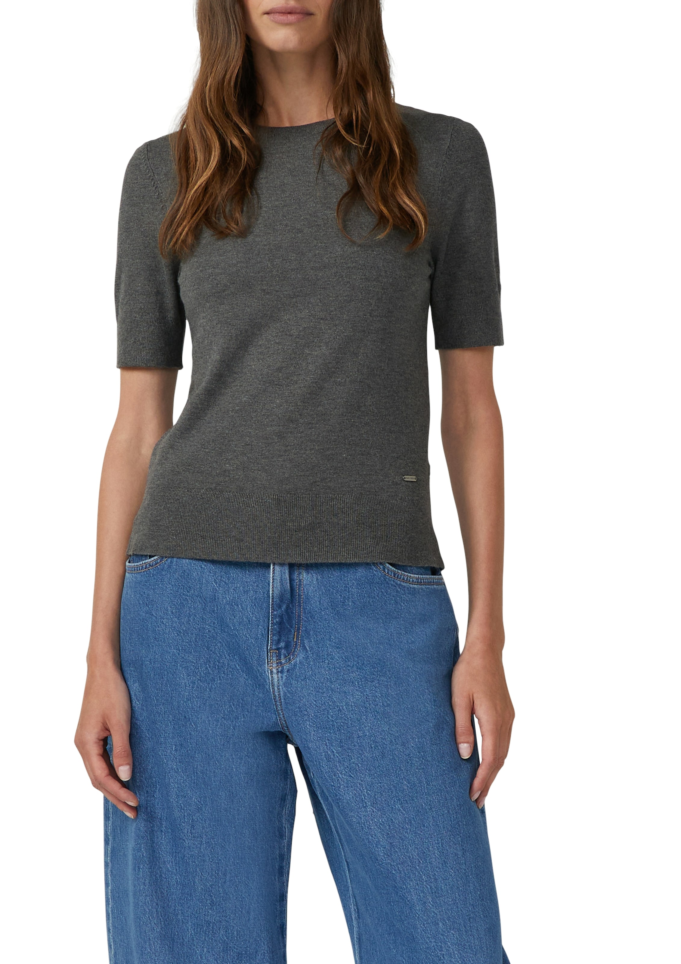 s.Oliver Kurzarmpullover mit Logo Stickerei