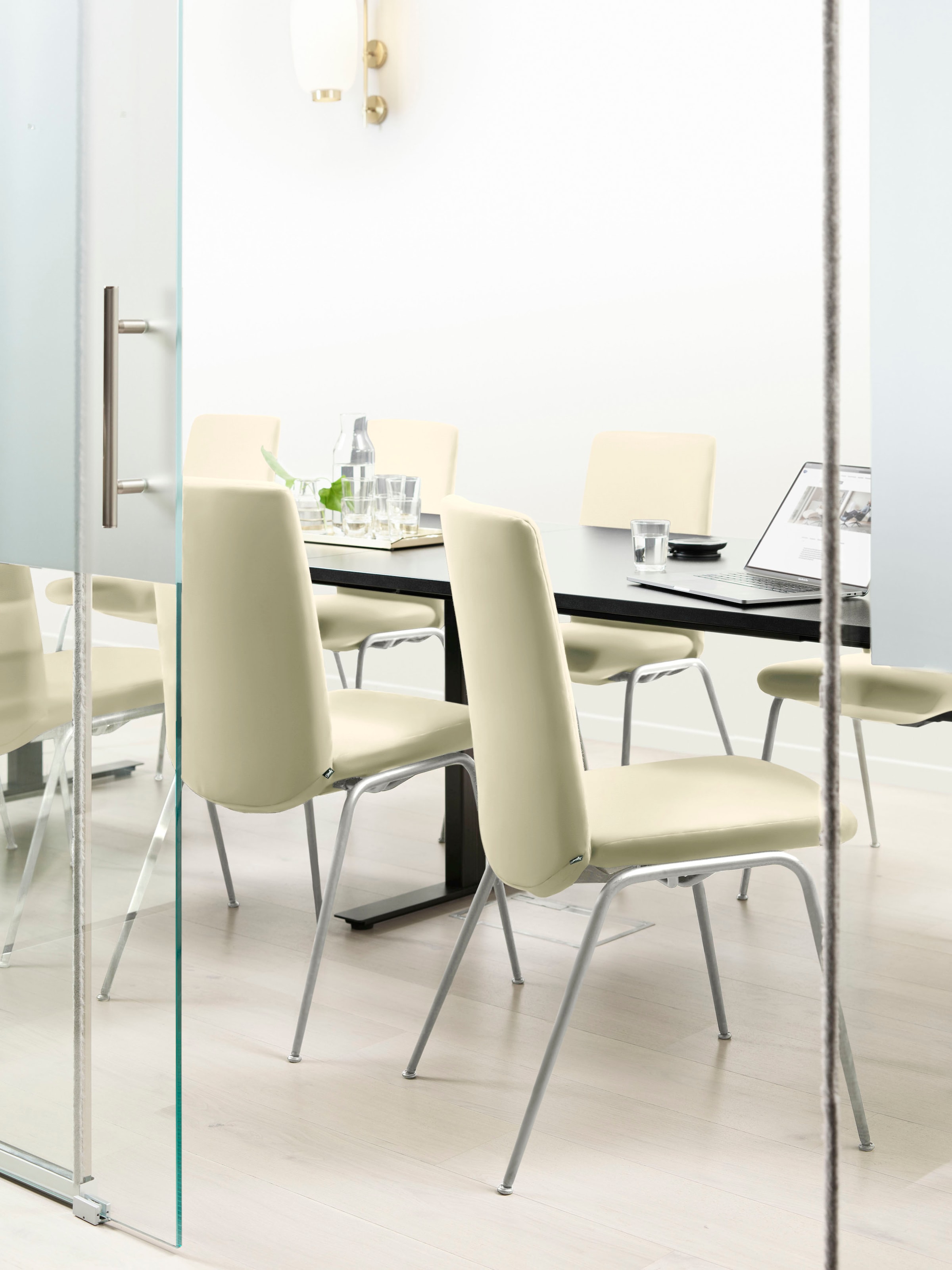 Stressless Laurel Low Back Upholstered Dining Chair with Steel Legs