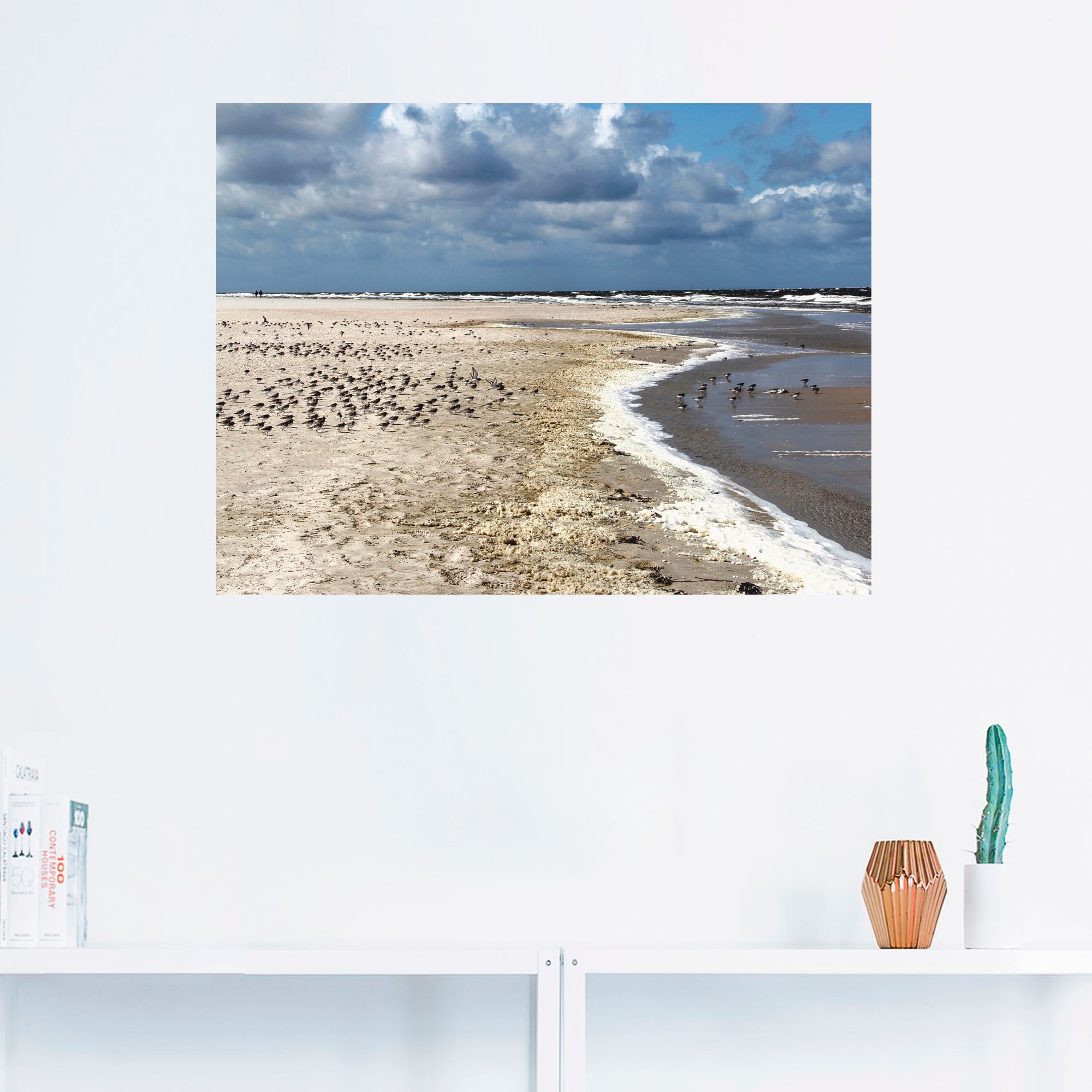 Artland Leinwandbild »Am schönen Nordseestrand«, Strand, (1 St.), auf Keilrahmen gespannt