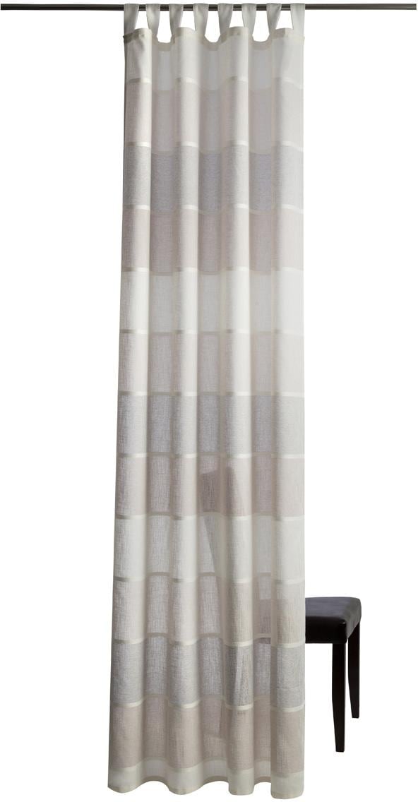 Gardine HOMING, B:140cm H:255cm, beige, Polyester, Wohnzimmer, Gardinen, "Lennardt", Streifen, Wohnzimmer, Schlafzimmer