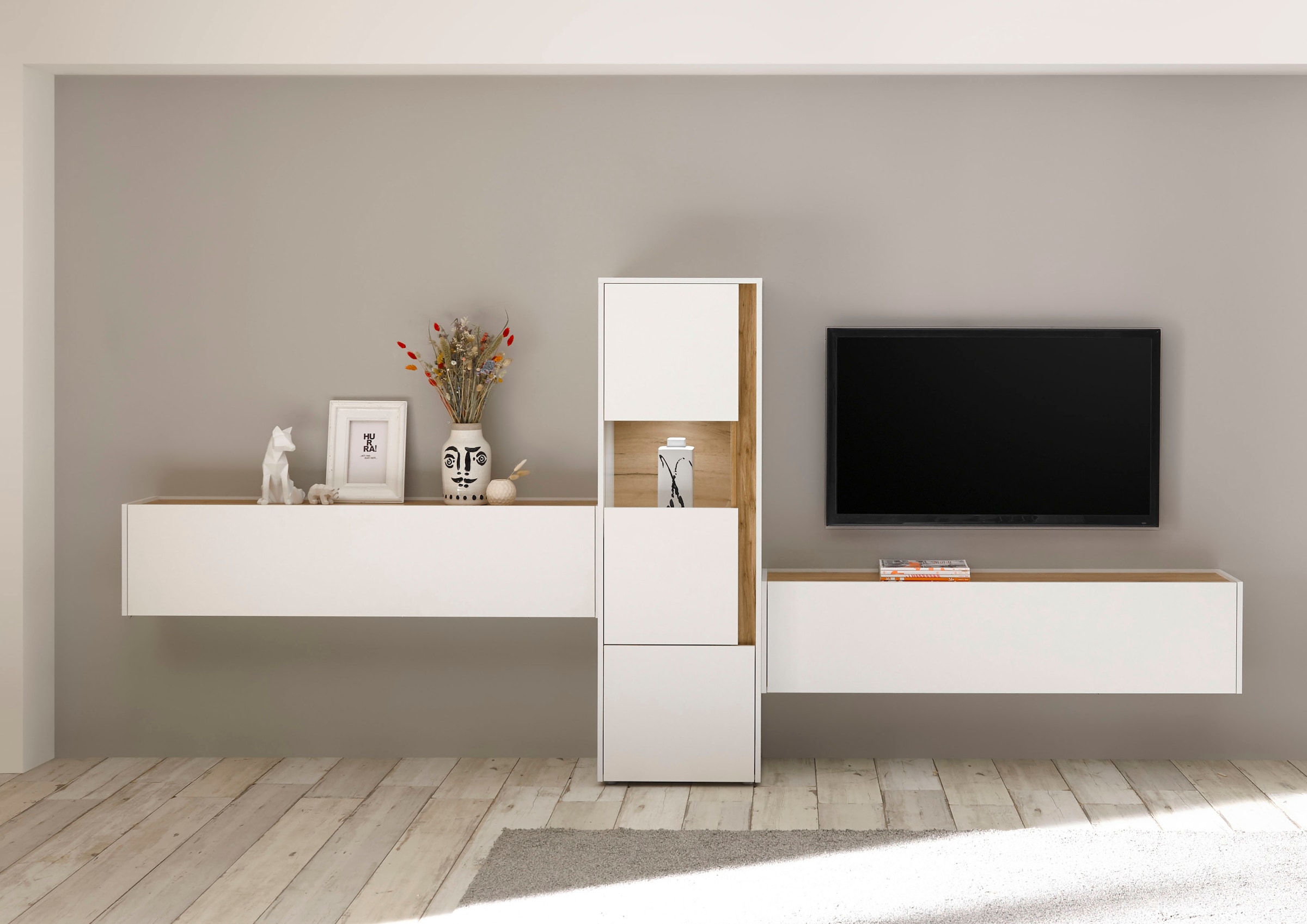 Home affaire Wohnwand "City/Giron, moderne Anbauwand, Komplettset in vielen Farben verfügbar" Set, 3 Stk. tlg.