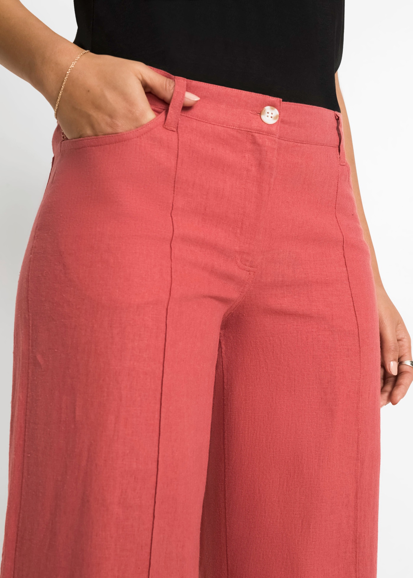 bonprix Palazzohose  aus Leinen und Viskose, Loose Fit, eleganter Stil