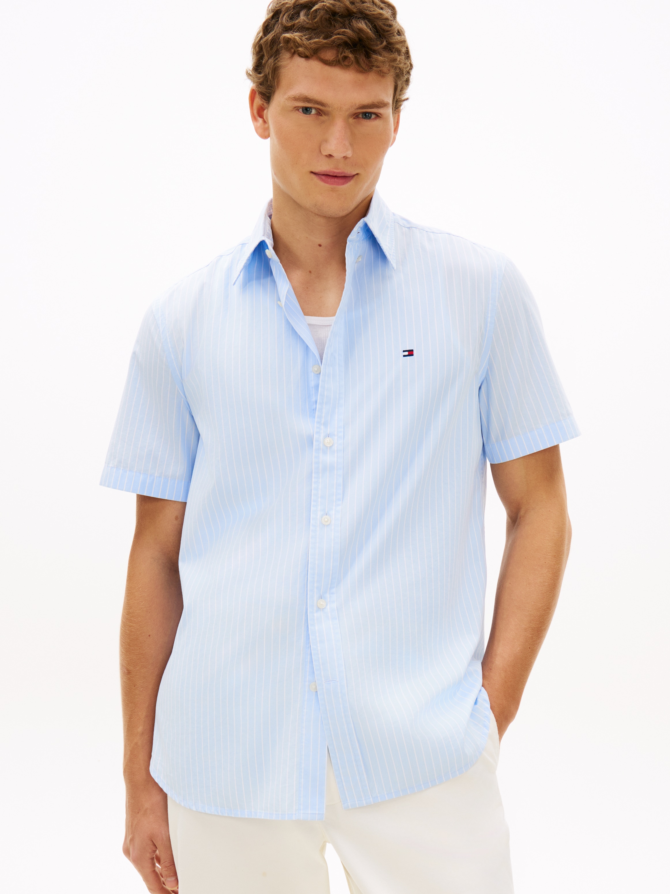 Tommy Hilfiger Kurzarmhemd "FLEX POPLIN" Regular fit mit Button-Down-Kragen günstig online kaufen