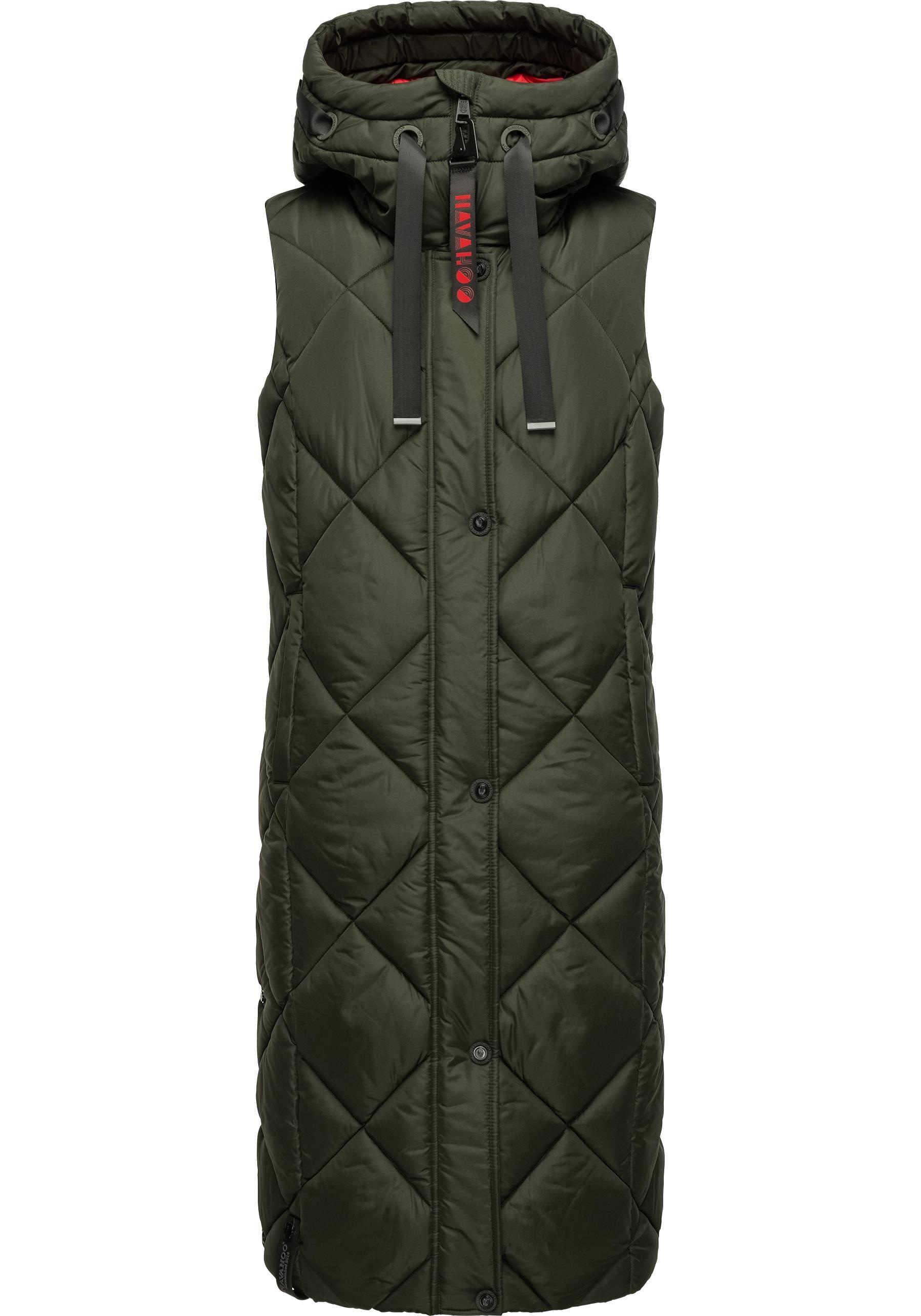 Navahoo Steppweste "Schnuckel", warme Damen Outdoor-Weste lang mit Kapuze günstig online kaufen