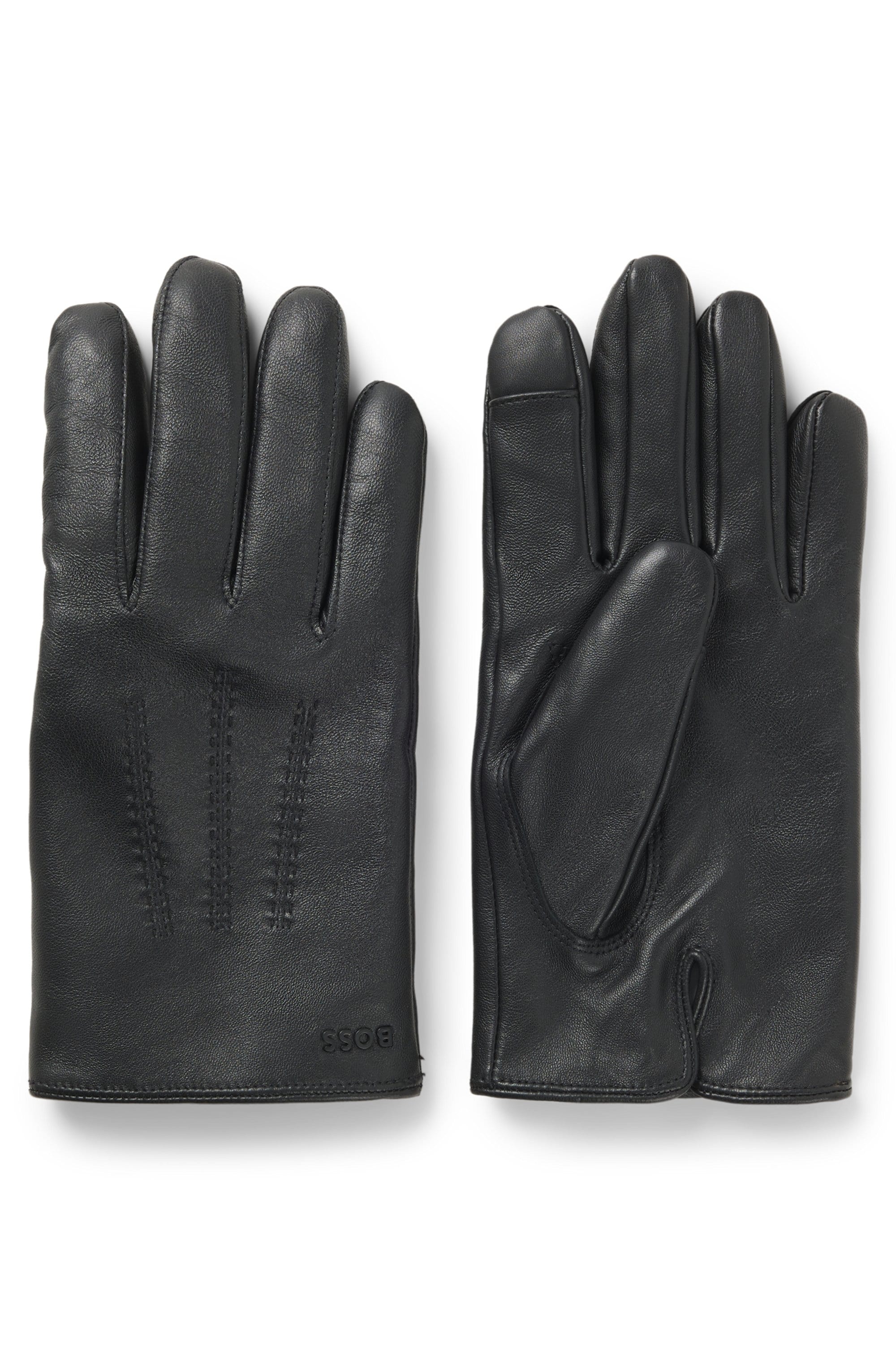 BOSS Lederhandschuhe "Hainz-ME" mit Touch Tech Fingertips