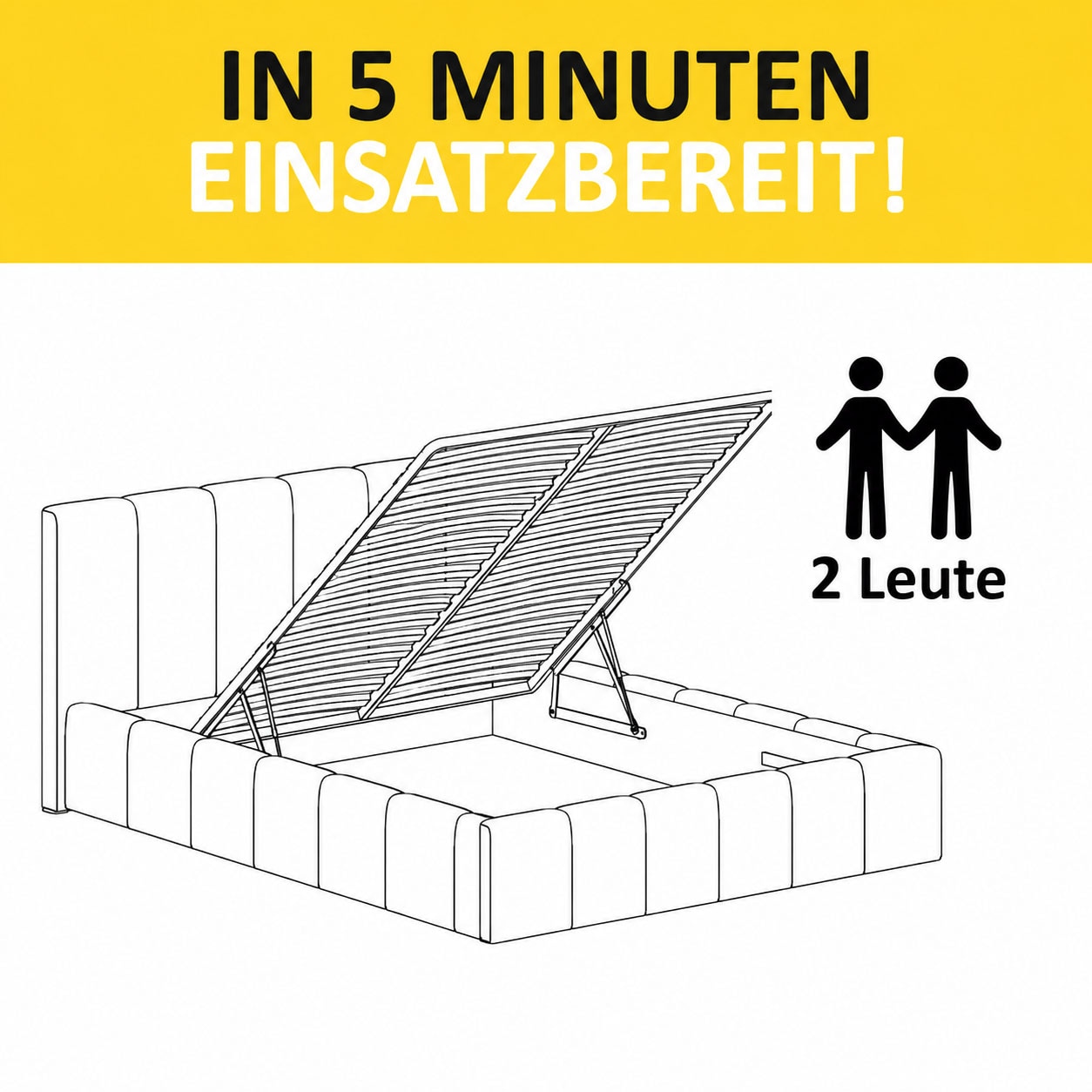 FORTE Polsterbett »AURA erhältlich in den Breiten 140cm, 160cm & 180cm, inkl. Bettkasten« abgerundetes Kopfteil