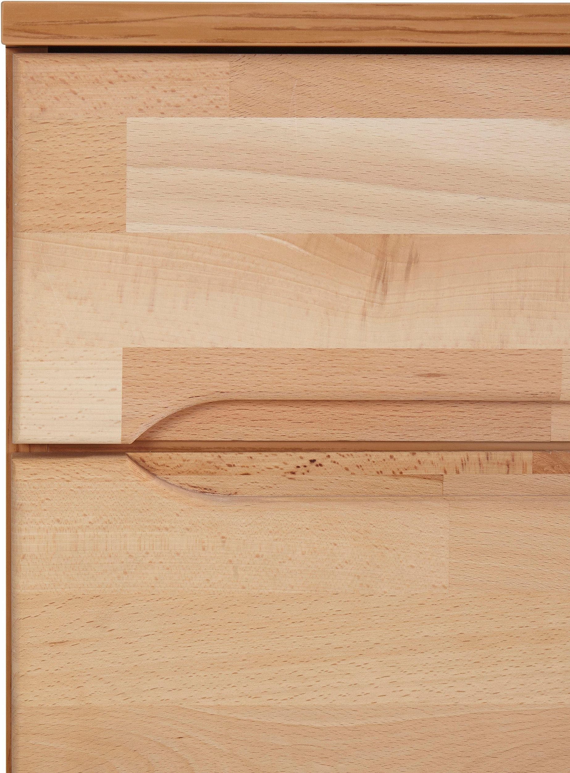 OTTO home Sideboard »VETRO Teilmassiv, Fronten Massivholz, Wohnzimmer, Stauraum,Griffmulde« B/T/H:199/40/85cm, 4Schubladen, 8 geschlossen Fächer, Stauraum