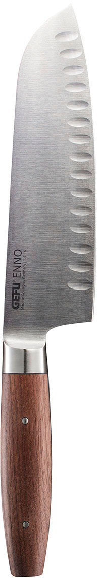 GEFU Santokumesser »ENNO«, (1 tlg.), präziser Kullenschliff, Edelstahl-Qualität