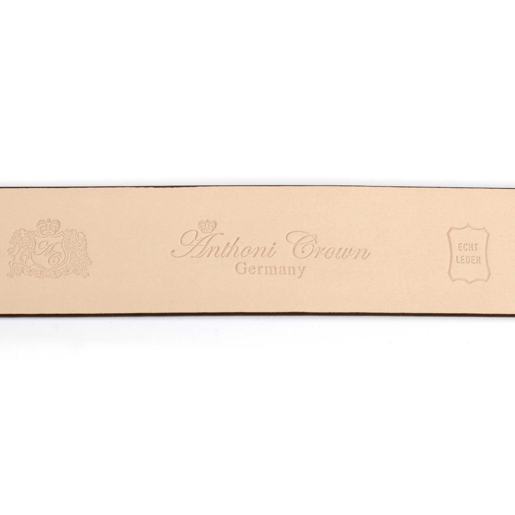 Anthoni Crown Ledergürtel mit filigranem Metall-Logo günstig online kaufen
