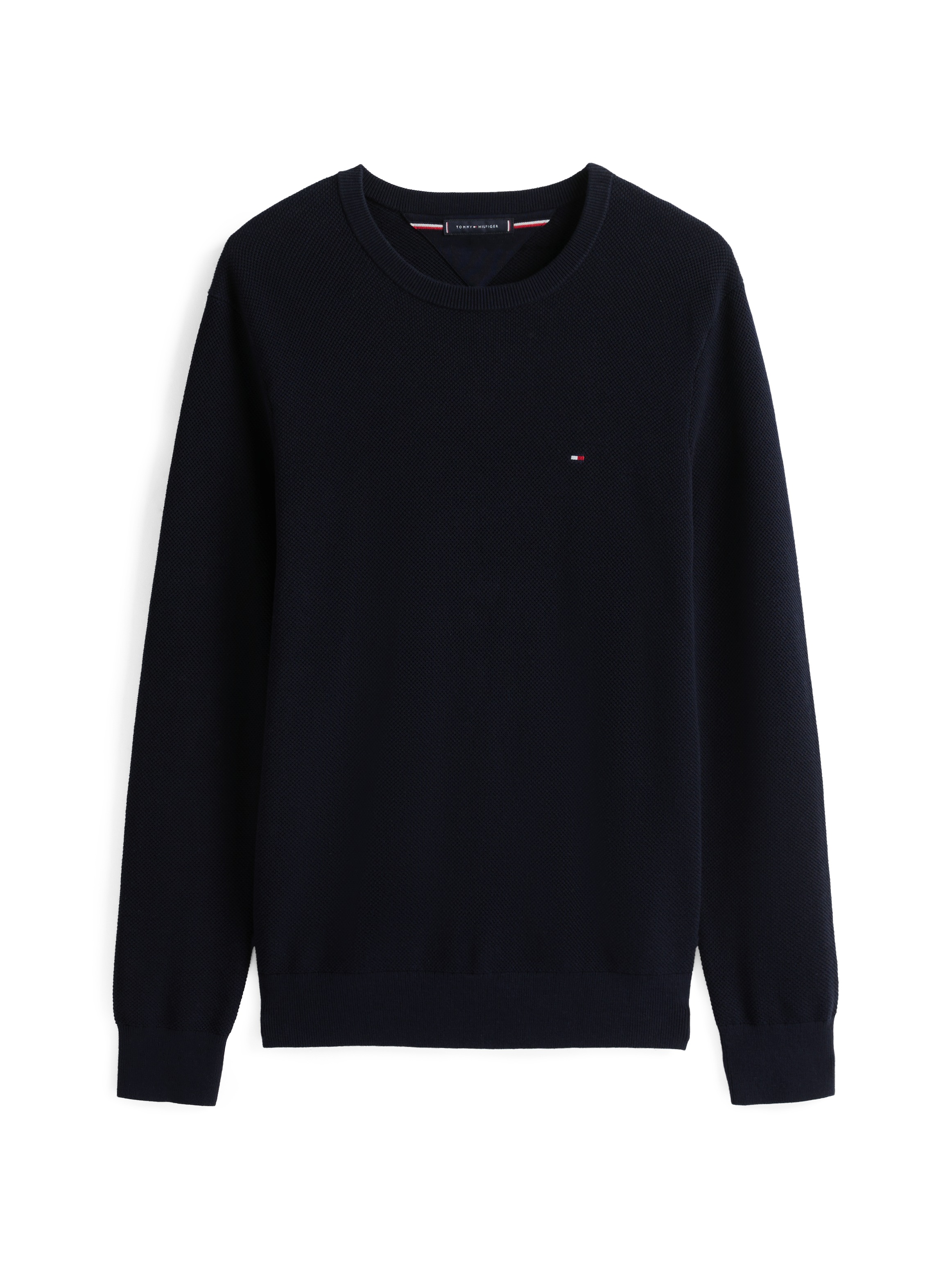 Tommy Hilfiger Rundhalspullover »ESSENTIAL STRUCTURE CREW NECK«, mit feiner Struktur