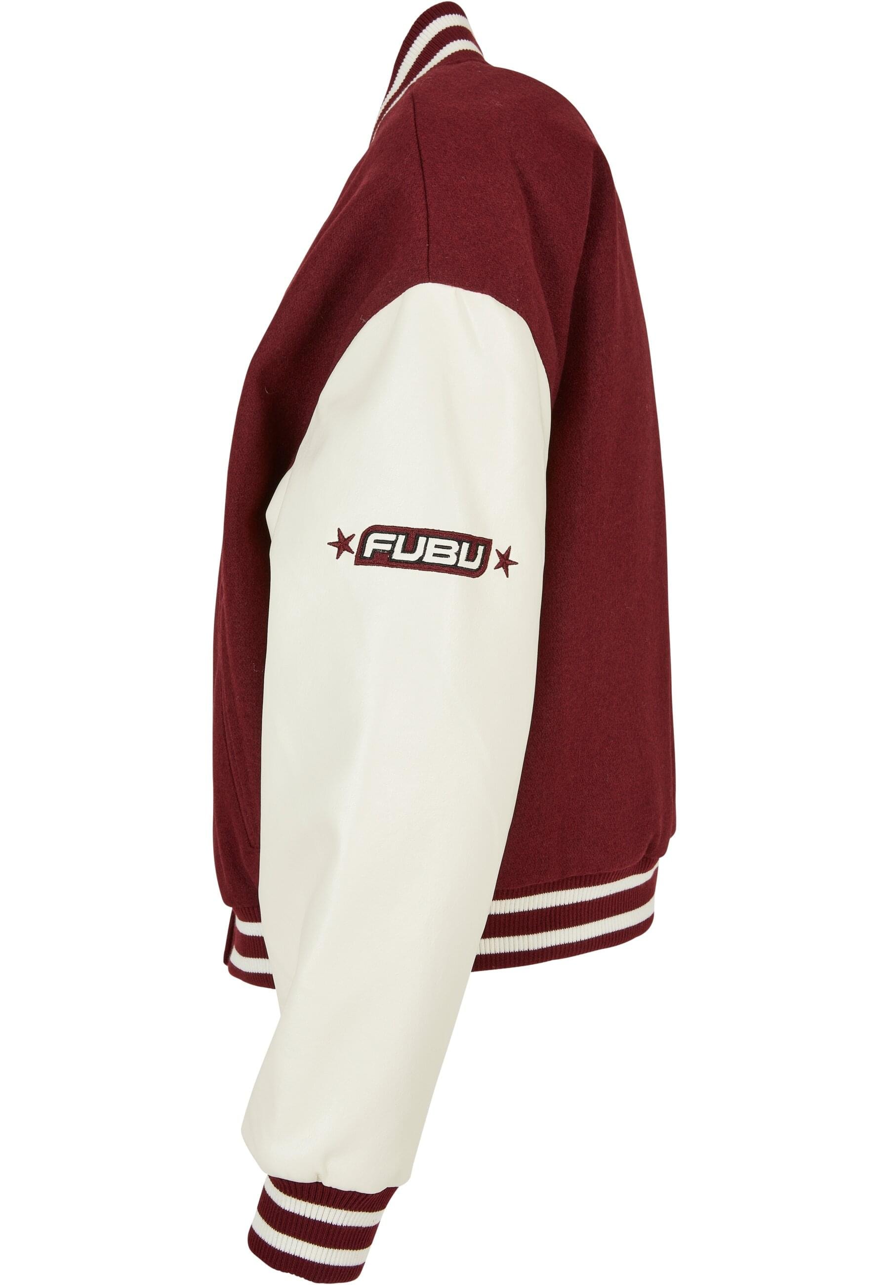Fubu Collegejacke »Fubu Damen FW224-006-1 City 05 Varsity Jacket bordeaux/offwhite« 1 Stk. tlg. ohne Kapuze