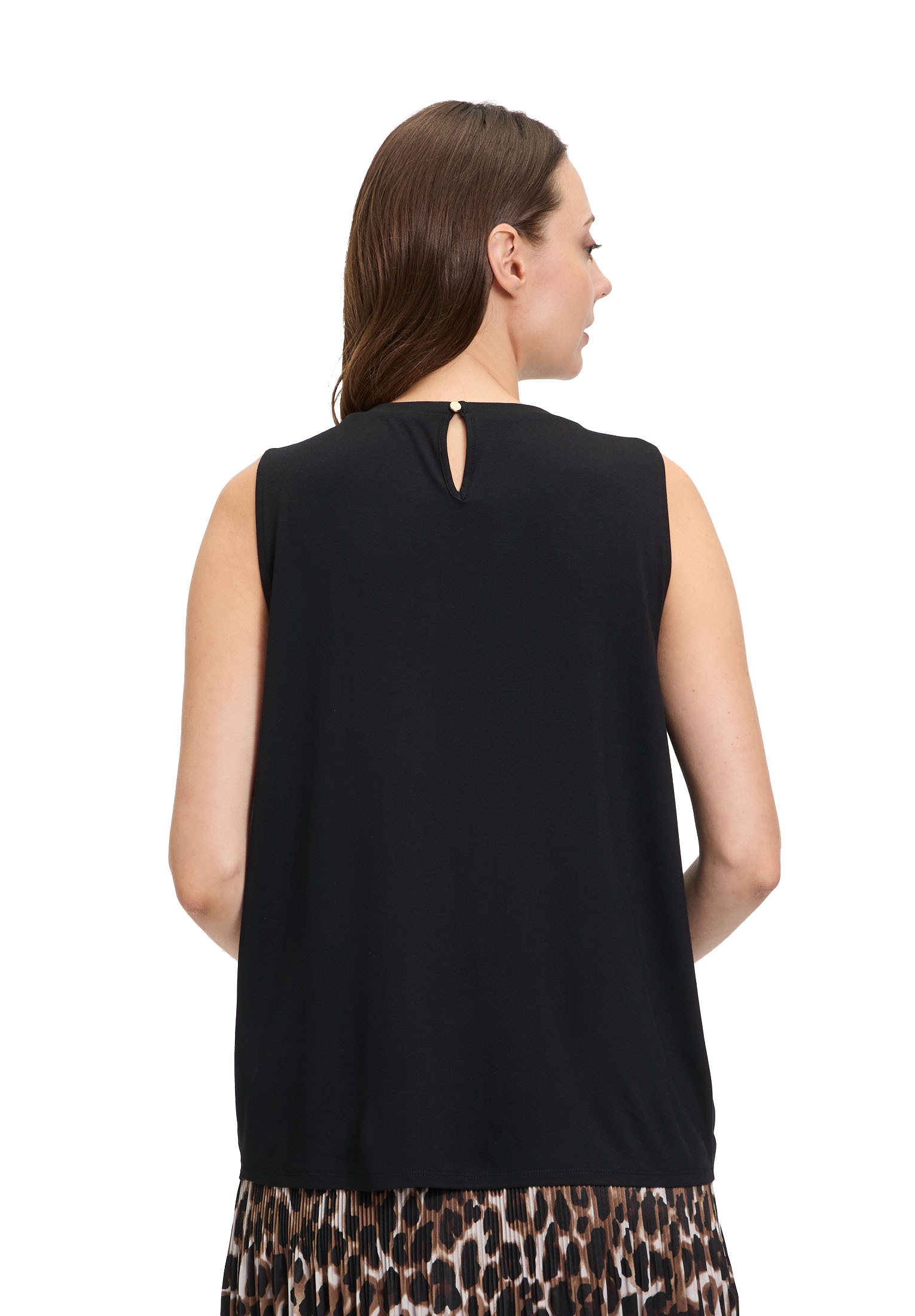 Betty&Co T-Shirt »Betty & Co Blusenshirt mit Webbesatz«, (1 tlg.), Materialmix