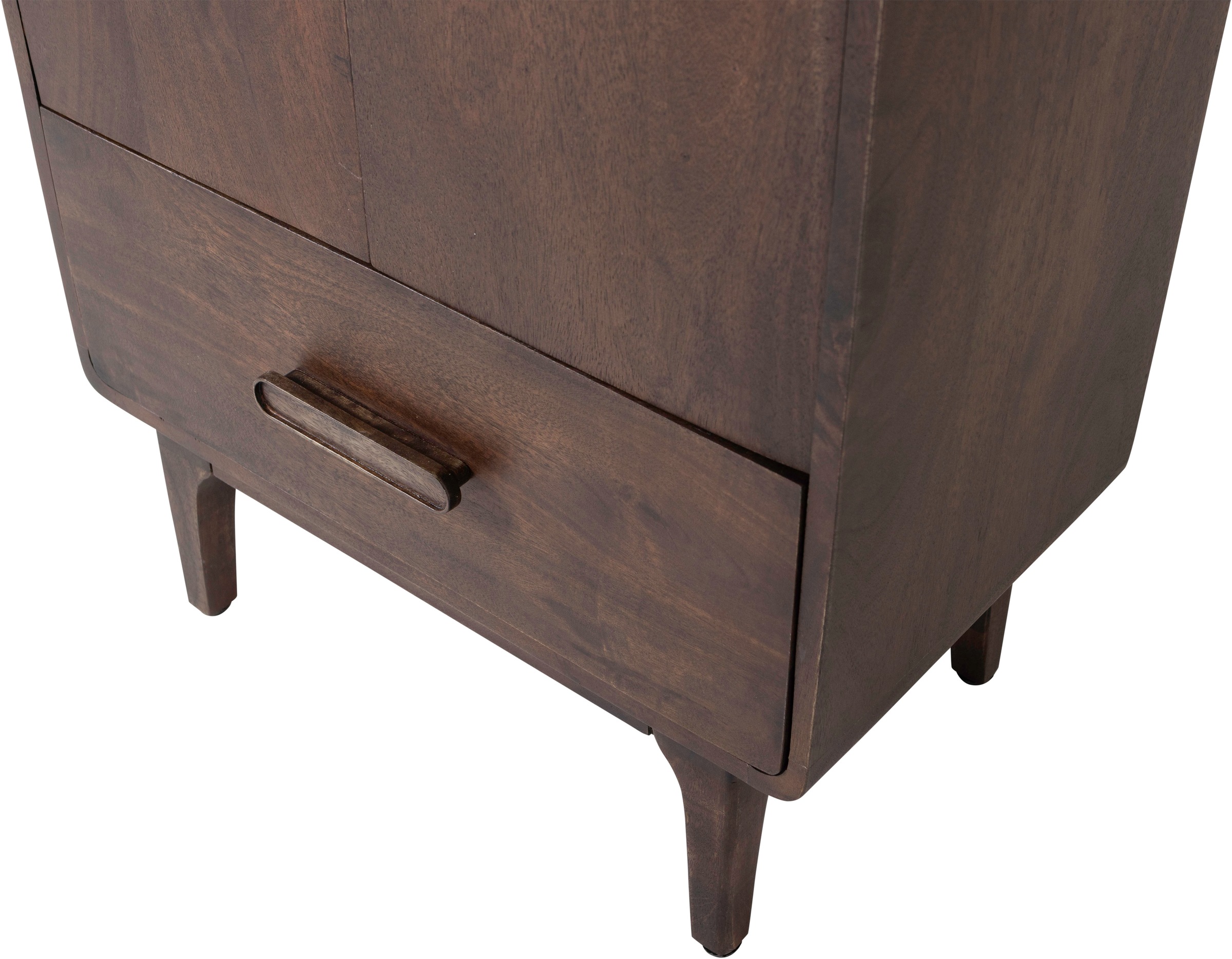 WOOOD Mehrzweckschrank »Liya Massivholz Mangoholz mit abgerundeten Ecken B 60x D 35x H 200 cm« Tragkraft 20 kg, einfach zu montieren, sichtbare Maserung