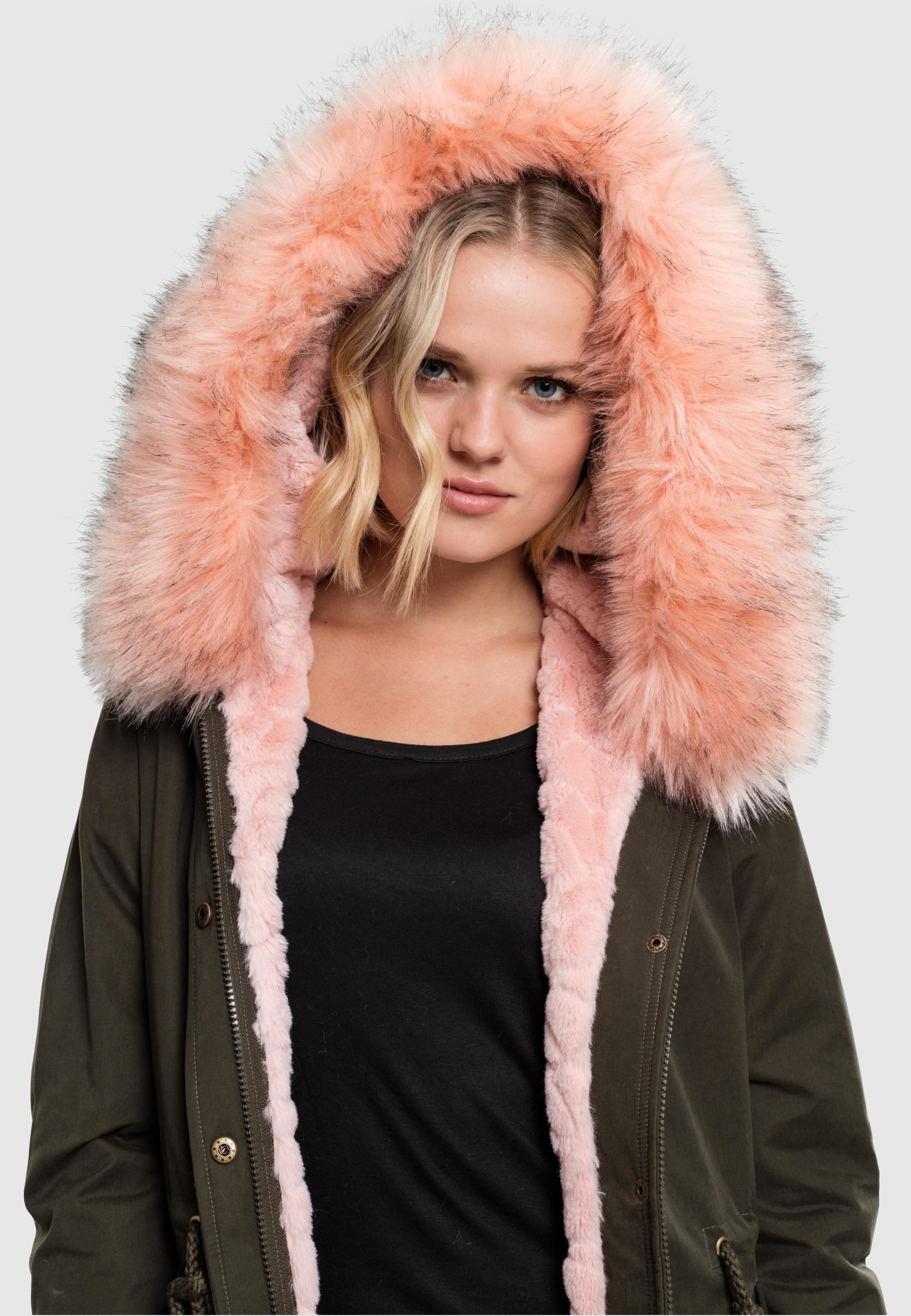 URBAN CLASSICS Parka »Urban Classics Damen Ladies Peached Teddy Lined Parka«, (1 St.), mit Kapuze