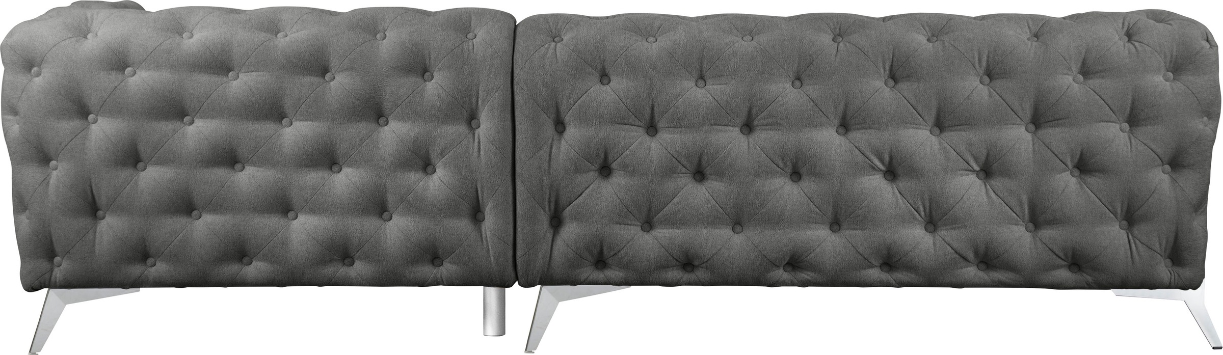 Leonique Chesterfield-Sofa »Amaury L-Form«, moderne Chersterfield-Optik, Breite 262 cm, Fußfarbe wählbar