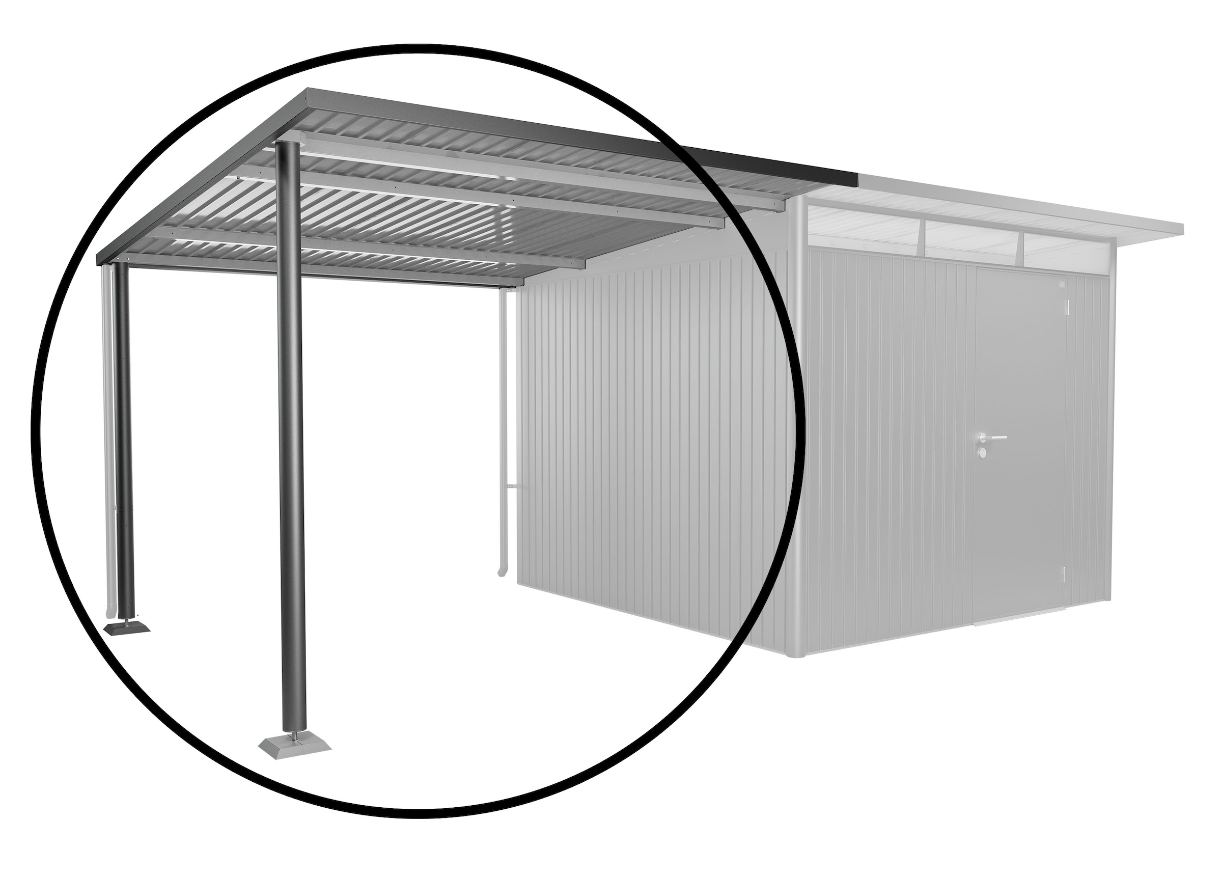 Biohort Gerätehaus-Anbaudach »für AvantGarde A3/A7 Gr. L verschiedene Farben« 243x300x218 cm