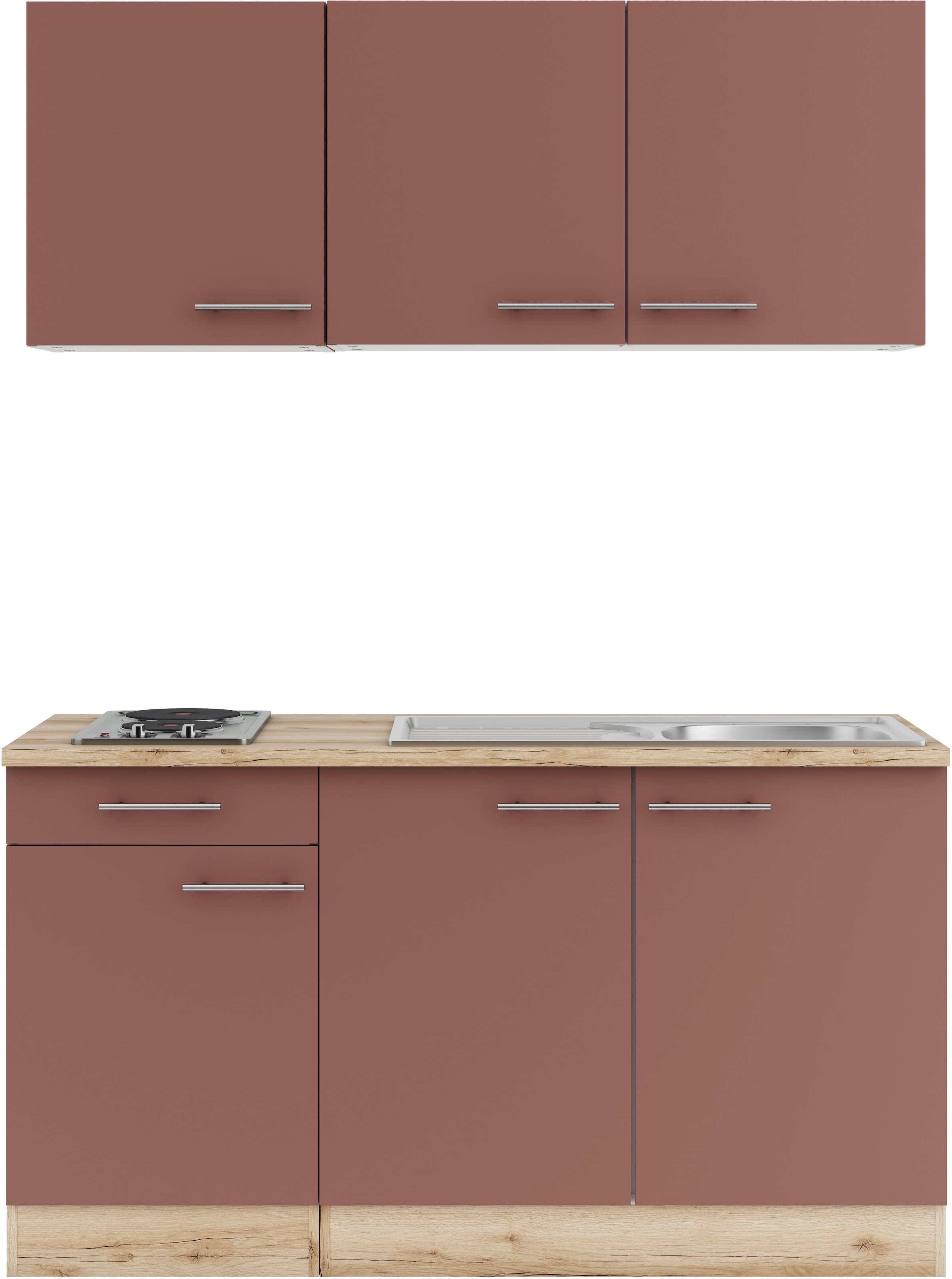 OPTIFIT Pantryküche "Bella", Breite 150 cm, wahlweise mit Kochfeld oder Unterbaukühlschrank