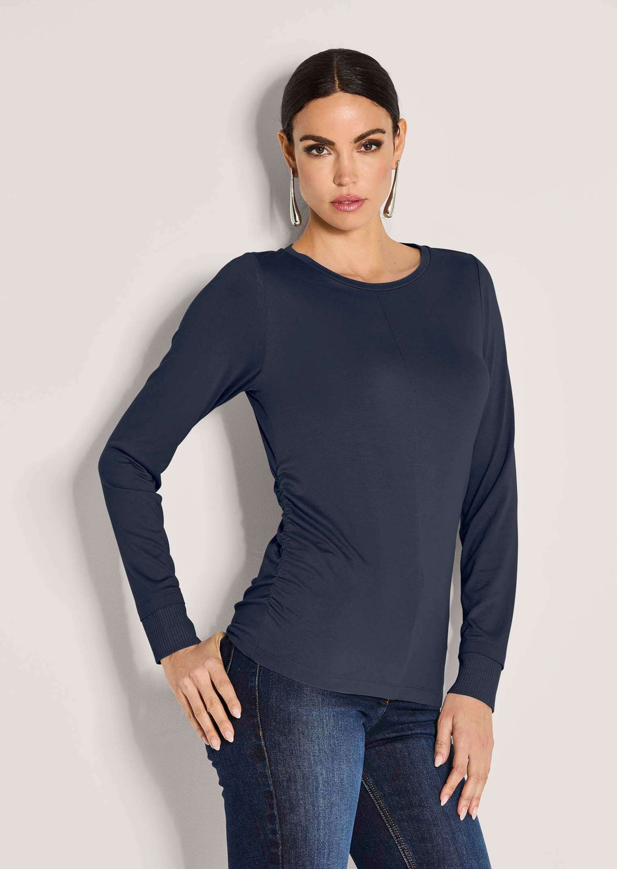 Thumbnail - MADELEINE Langarmshirt "Shirt Langarm-Shirt mit gerafften Seiten" Jerseyshirt