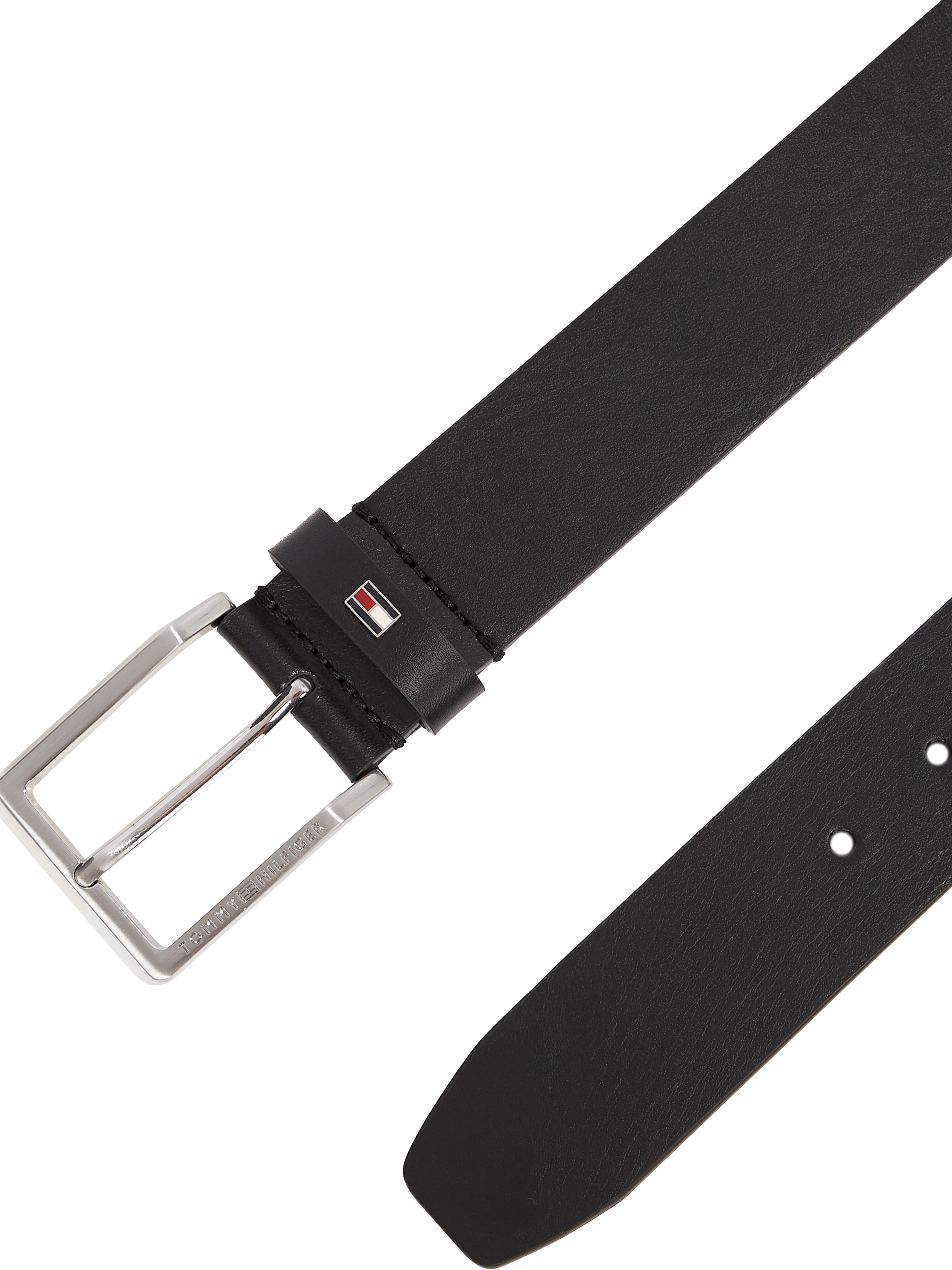 Tommy Hilfiger Ledergürtel »OLIVER 4.0«, Größenverstellbar, Markenlogoemblem aus Metall
