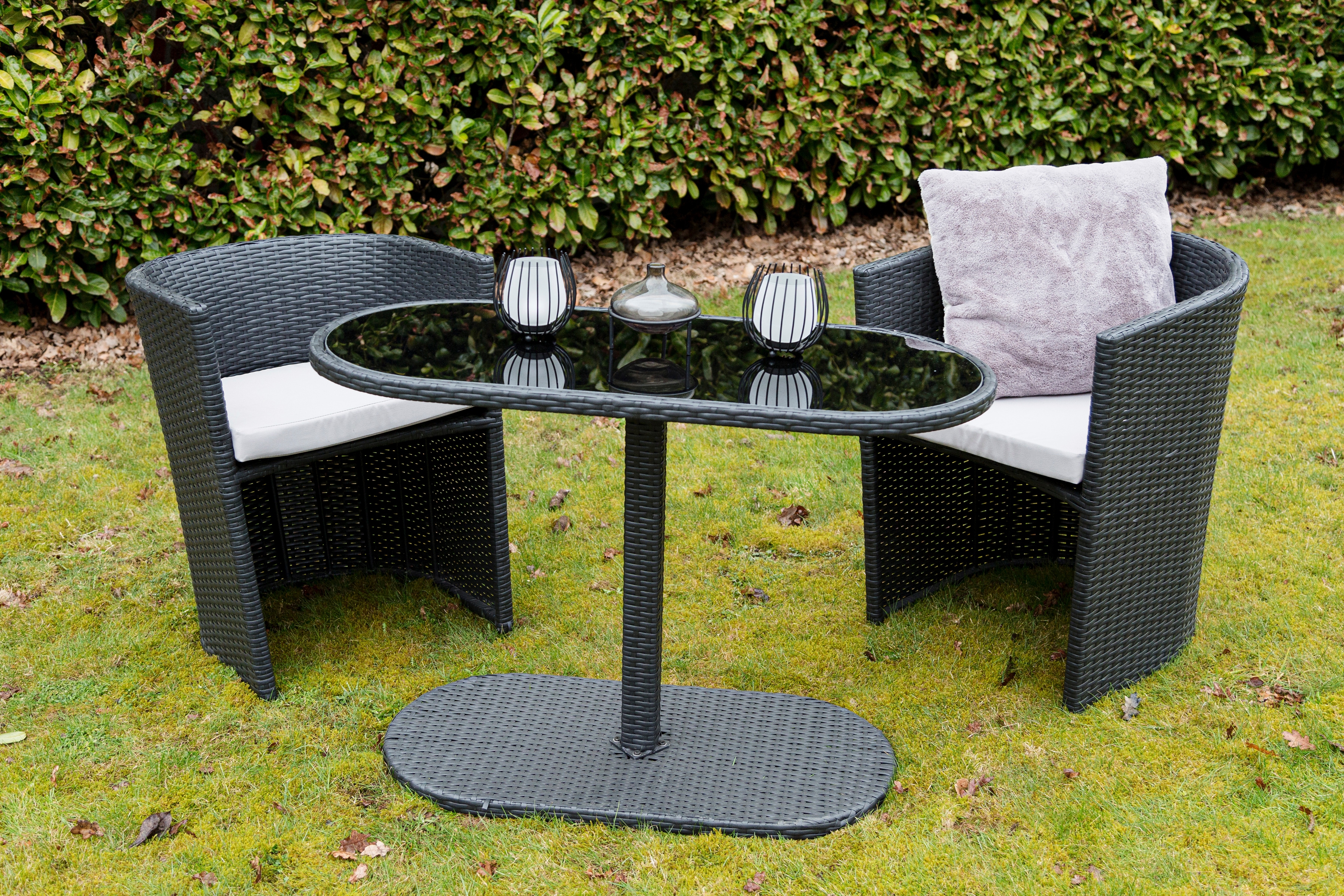 my Flair Gartenlounge-Set, (3 tlg.), 2 Stühle, 1 Tisch schwarz Rabatt: 12 %