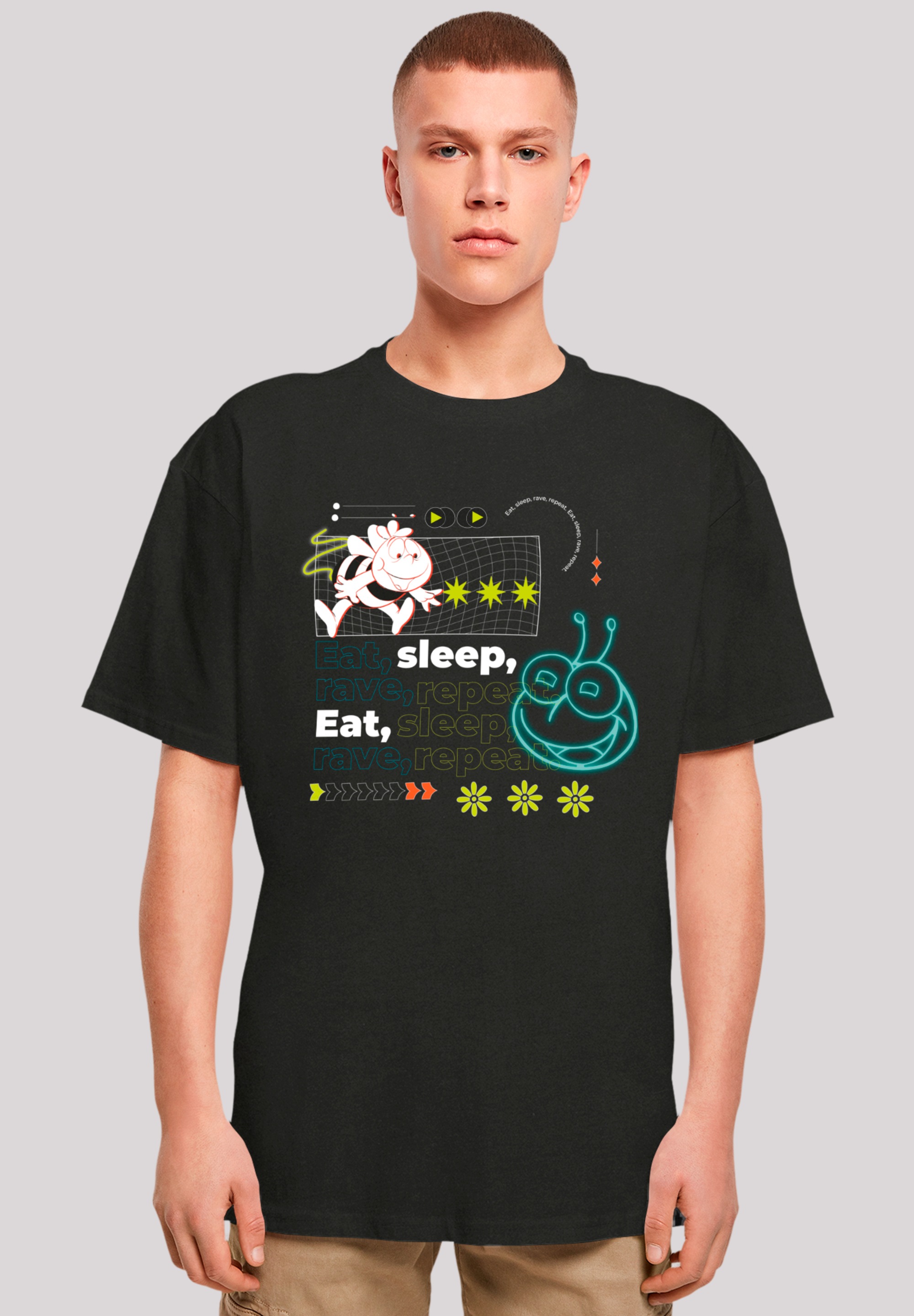 F4NT4STIC T-Shirt "Die Biene Maja Eat Sleep Rave Repeat", Retro, Heroes of günstig online kaufen