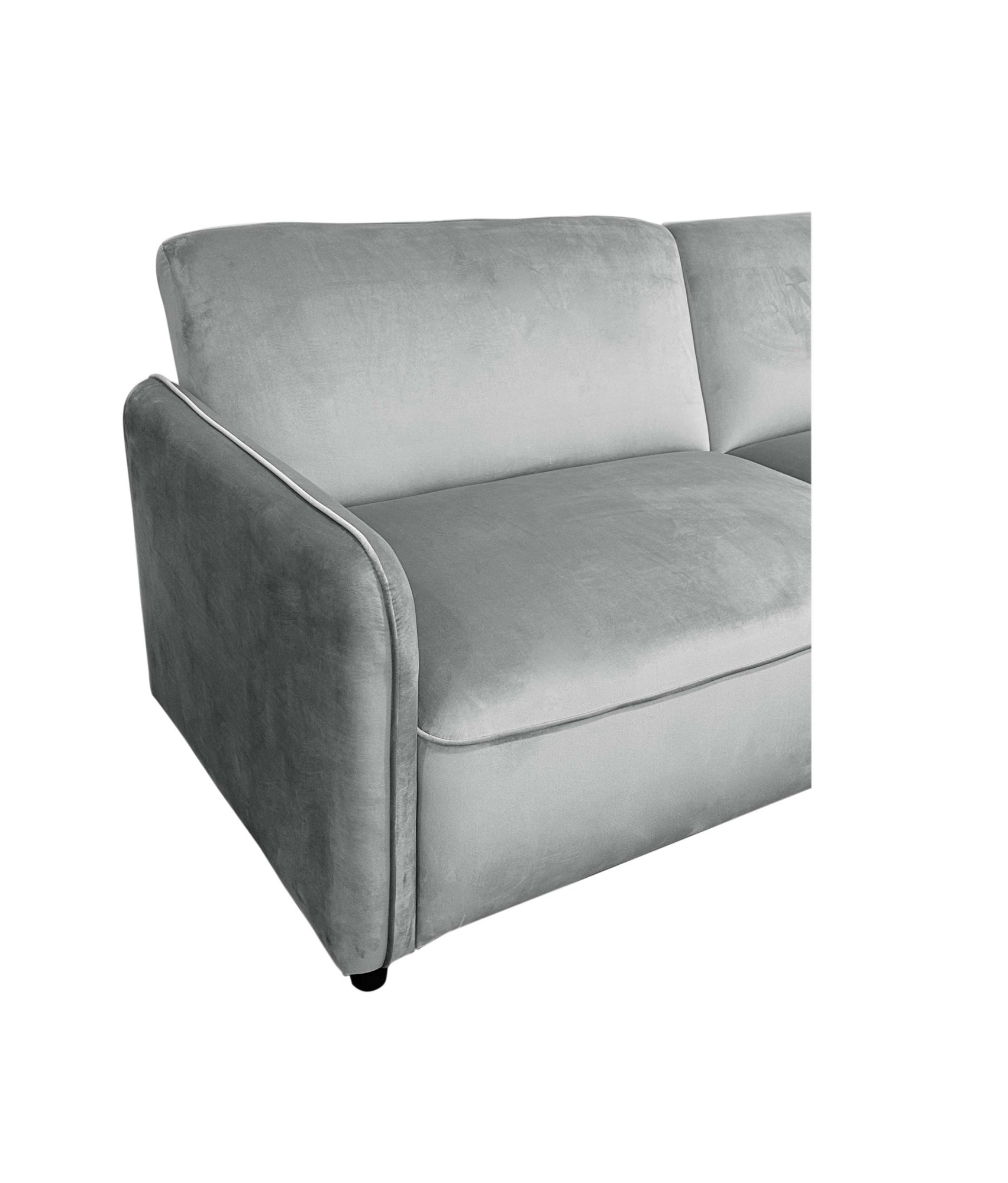 Dorel Home 3-Sitzer »Allie Curved Schlafsofa 209 cm«, Bettfunktion (110/190), verstellbare Rückenlehne, Cord u. Velours