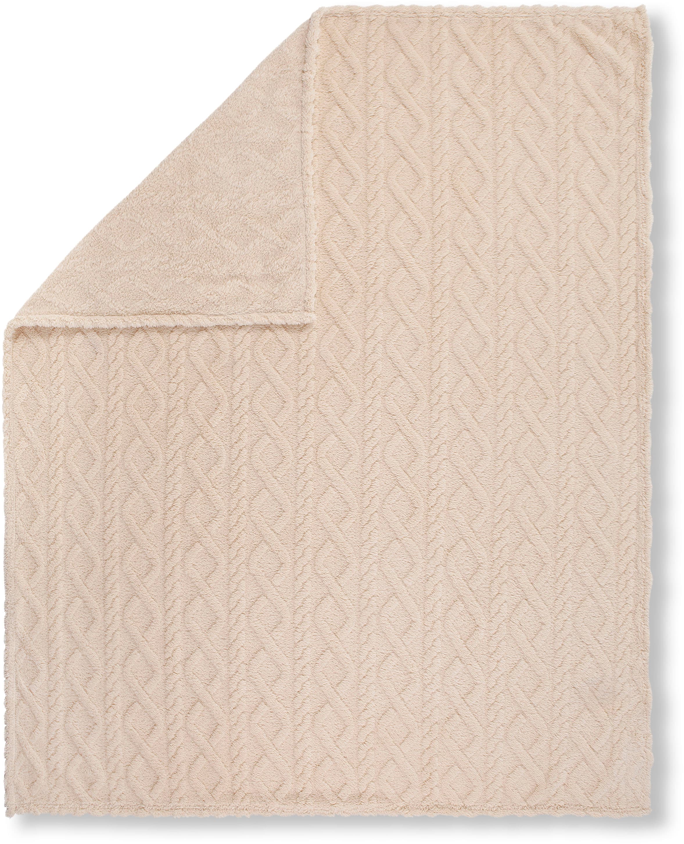 Descanso Plaid »Jacquard teddy«, Weich, Kuscheldecke, Wohndecke, Teddy, Jacquard, in 2 Größen